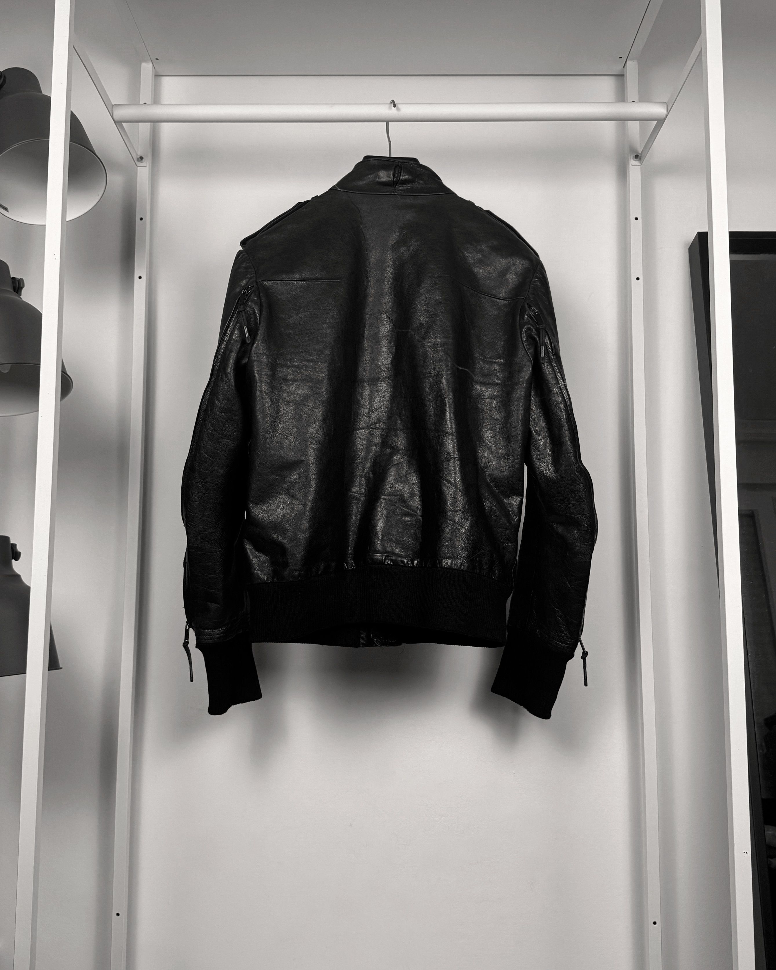 Dior Dior Homme Luster Zipper Sleeves Leather Bomber Jacket Size US M / EU 48-50 / 2 - 2 Thumbnail