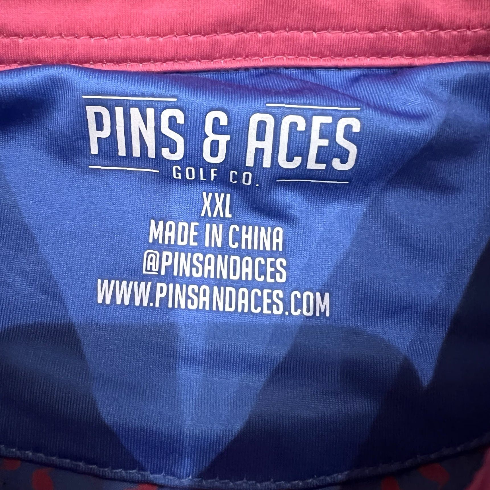 Vintage Pins & Aces Polo Shirt Mens XXL Pink Flamingo Short Sleeve Golf Performance Size US XXL / EU 58 / 5 - 2 Thumbnail