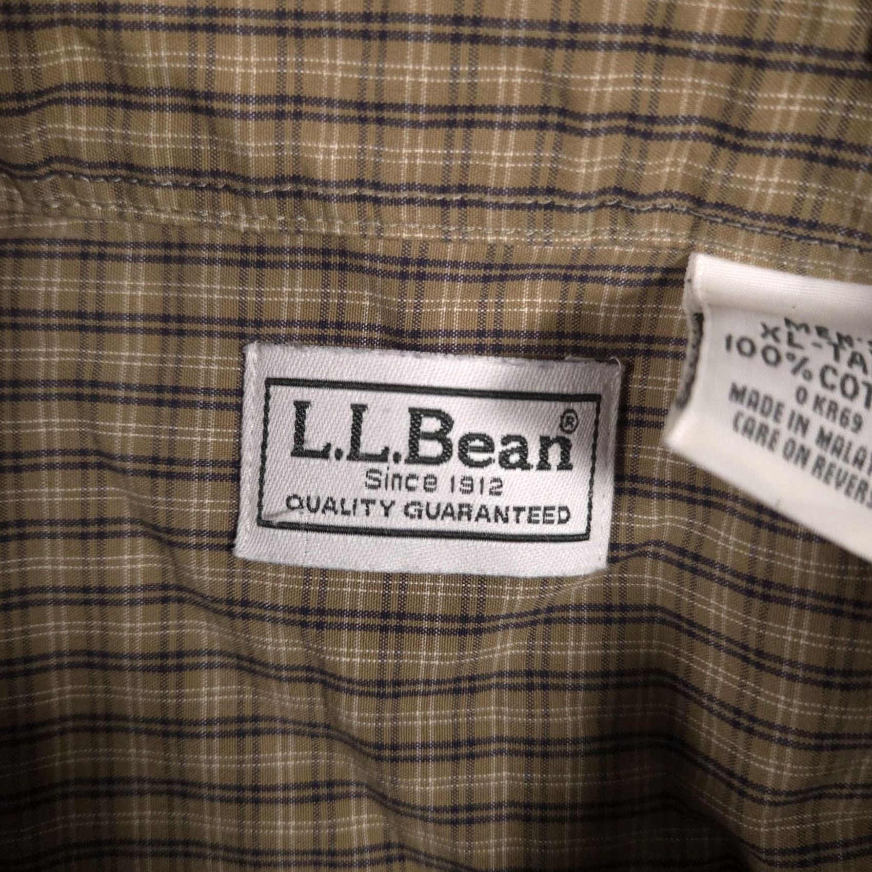 Vintage L.L. Bean Shirt Mens XLT Brown Check Long Sleeve Button-Front Casual Outdoor Shirt Size US XL / EU 56 / 4 - 7 Thumbnail