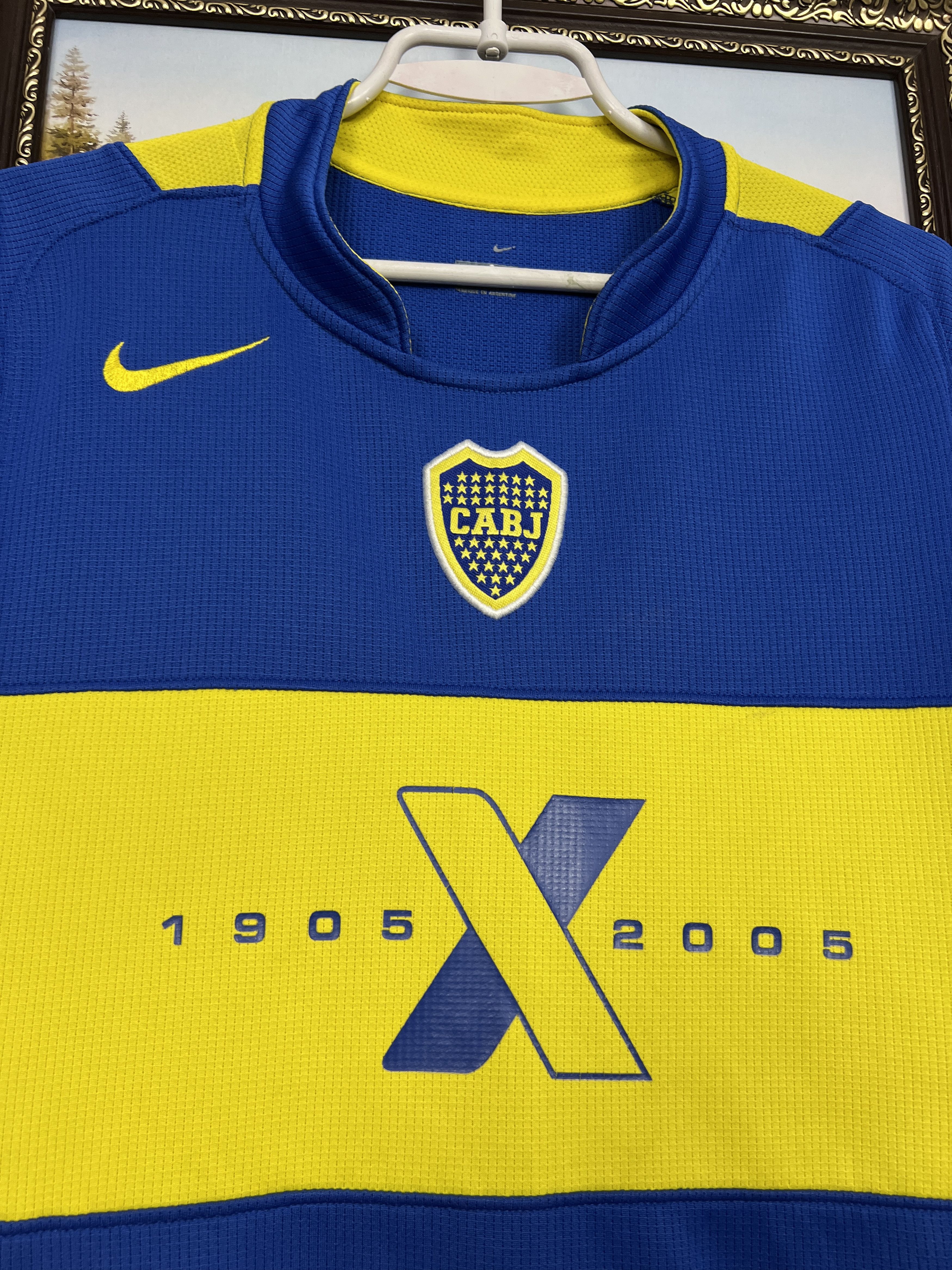 Nike Boca Juniors Home football shirt 2005 Soccer Jersey Trikot Size US L / EU 52-54 / 3 - 3 Thumbnail