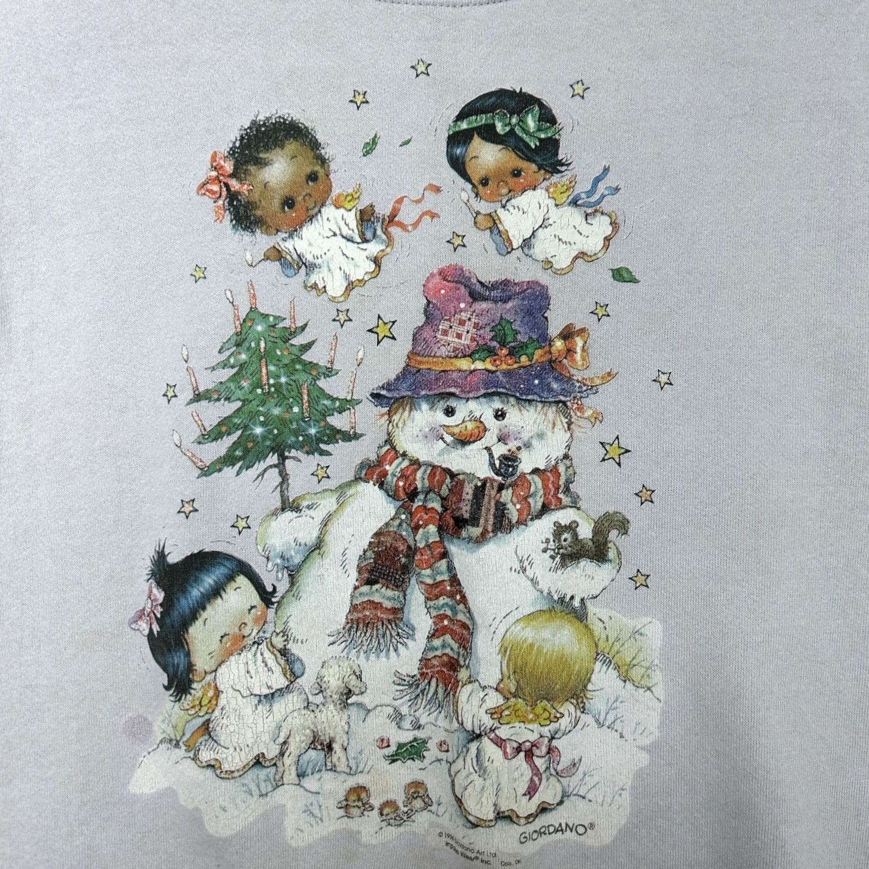 Vintage VINTAGE B-WEAR SPORTSWEAR Sweatshirt Womens Medium Gray Christmas Snowman Fleece Size M / US 6-8 / IT 42-44 - 2 Thumbnail
