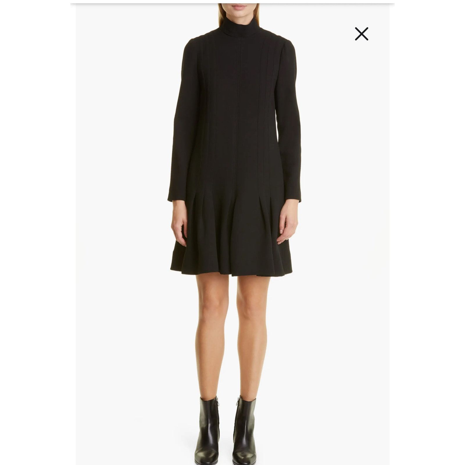 Lela Rose Lela Rose black long sleeve wool blend flounced dress size 0 Size XS / US 0-2 / IT 36-38 - 1 Thumbnail