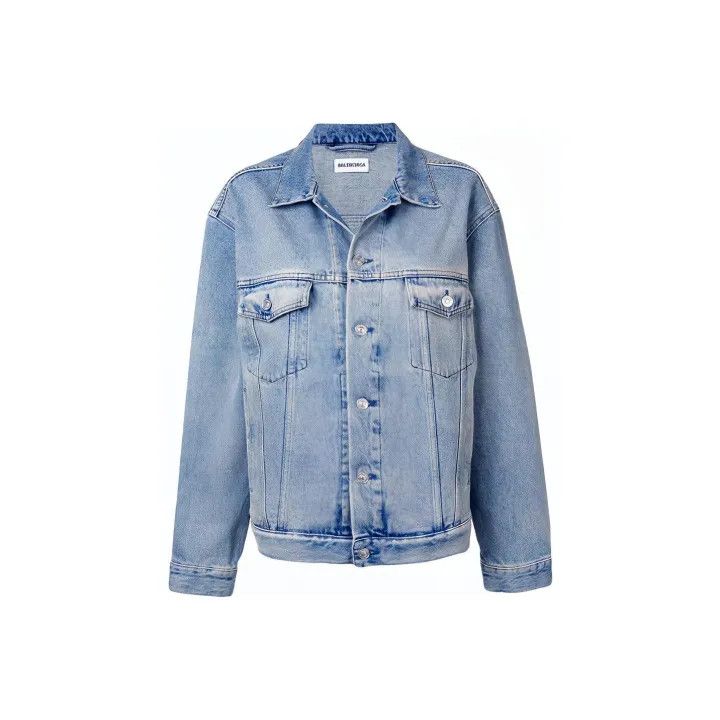 Balenciaga Blue Long Sleeve Denim Jacket 0079
