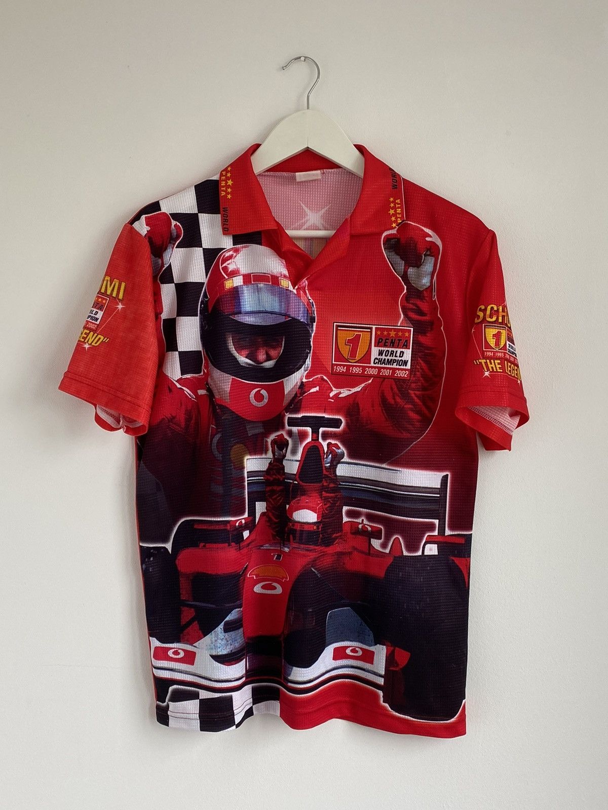 Ferrari 🔥 SCHUMI F1 THE LEGEND VINTAGE RACING SHIRT 90s Y2K BANGER Size US S / EU 44-46 / 1 - 2 Thumbnail