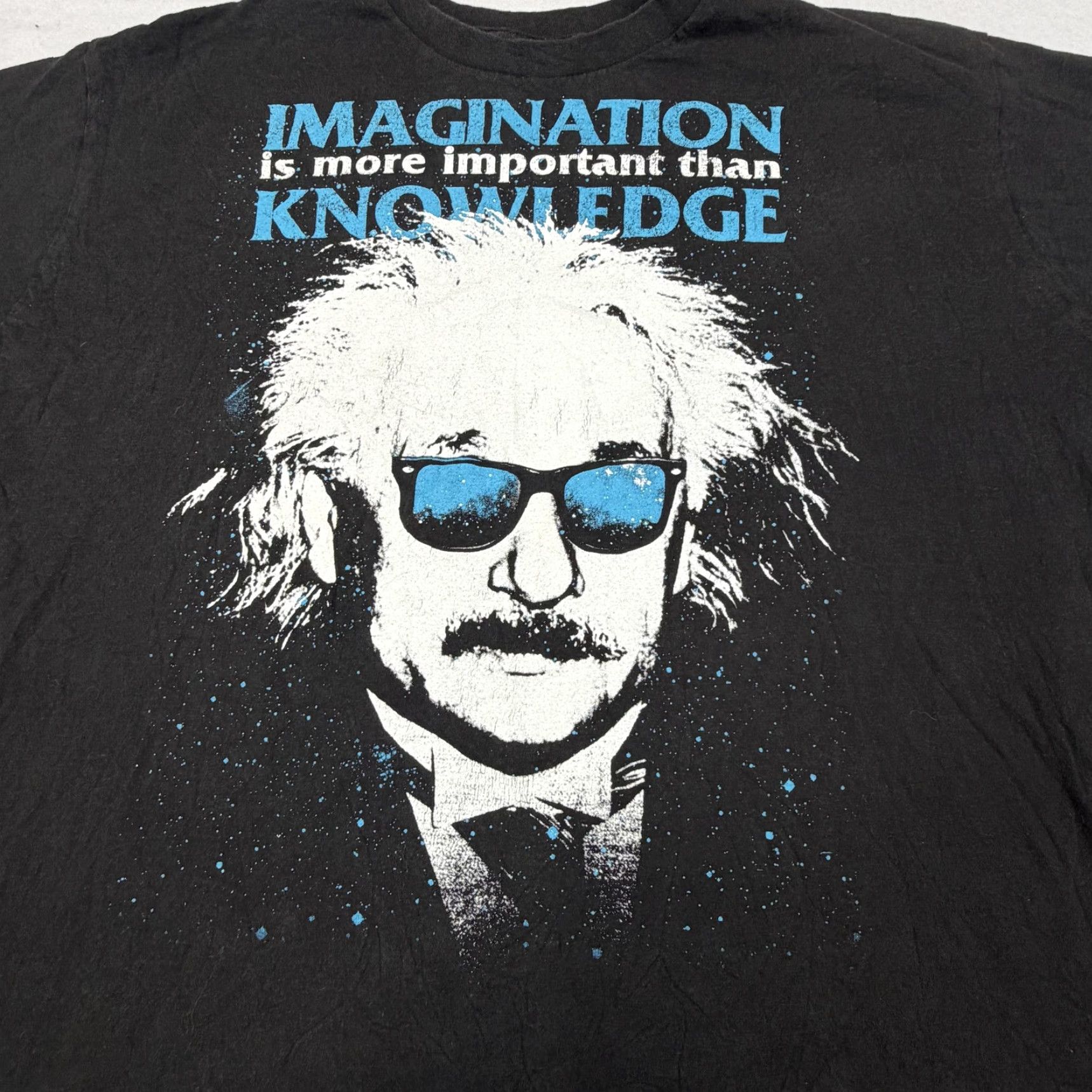 Vintage Einstein Shirt Mens 2XL Black Imagination Quote Graphic Albert Einstein Science Size US XXL / EU 58 / 5 - 3 Thumbnail