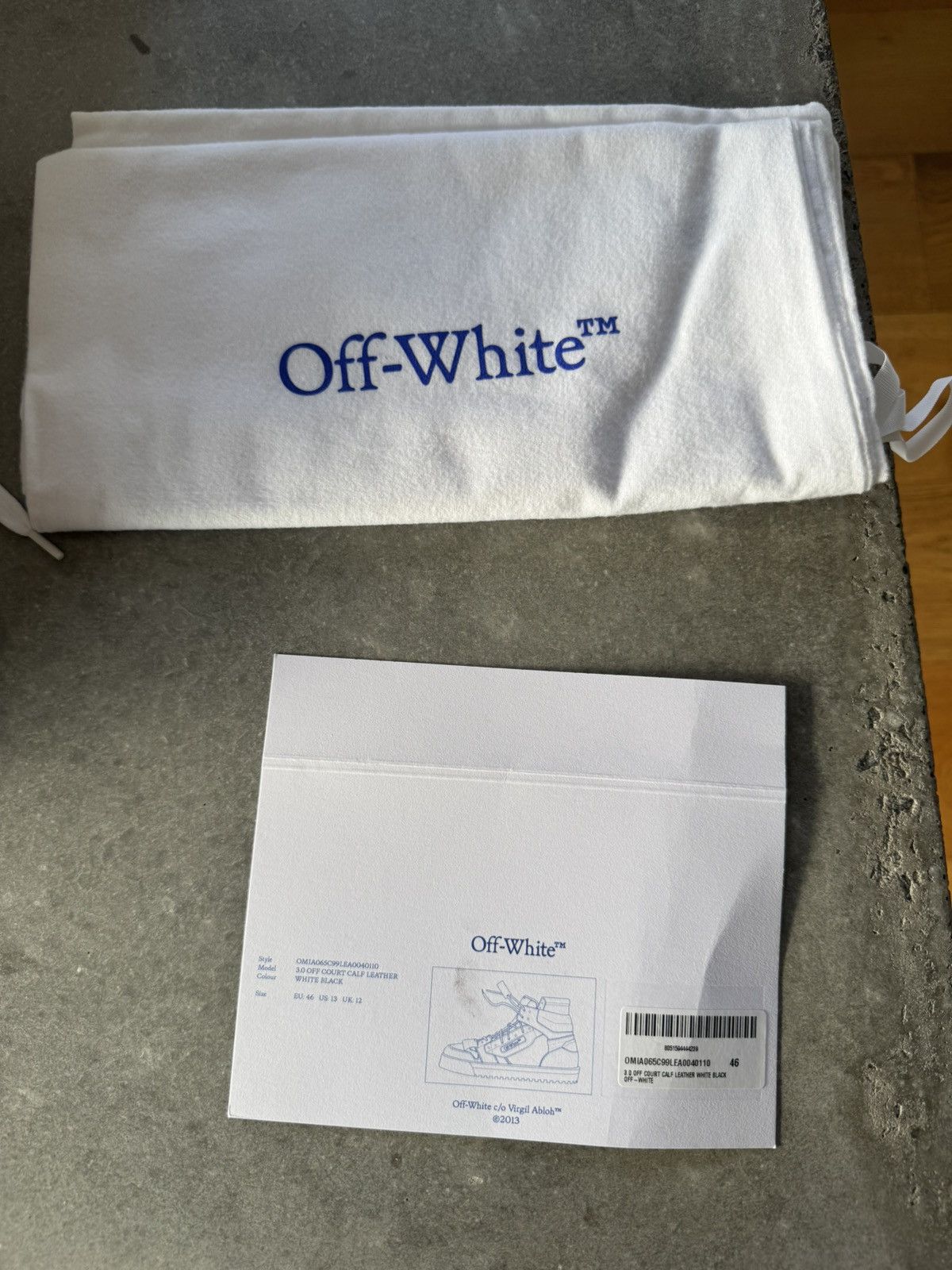 Off-White 3.0 OFF COURT CALF LEATHER WHITE BLACK Size US 13 / EU 46 - 6 Thumbnail