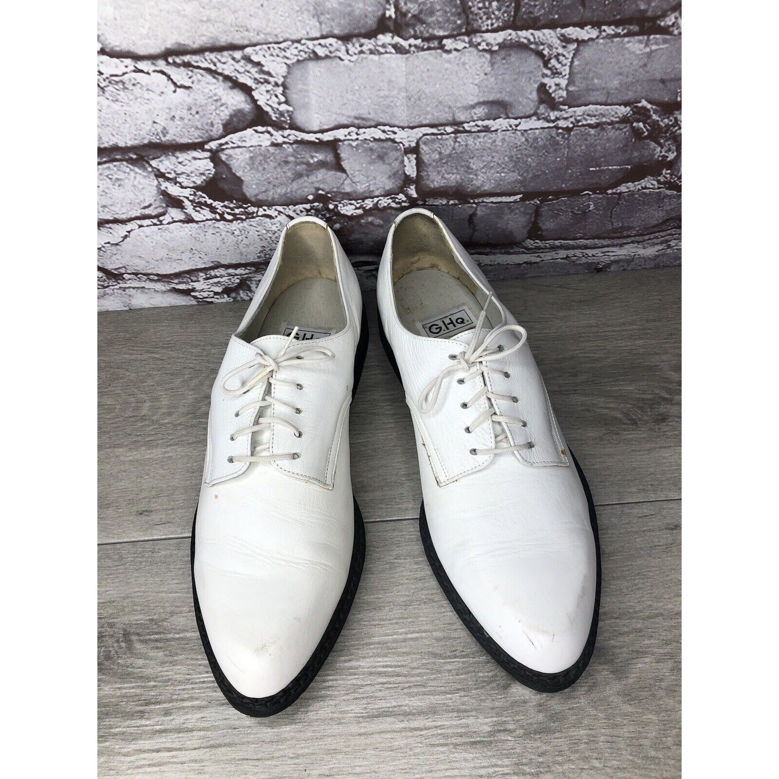Other Banana Blues USA G.H.Q White Leather Plain Oxfords Shoes Men Size US 9.5 / EU 42-43 - 15 Thumbnail