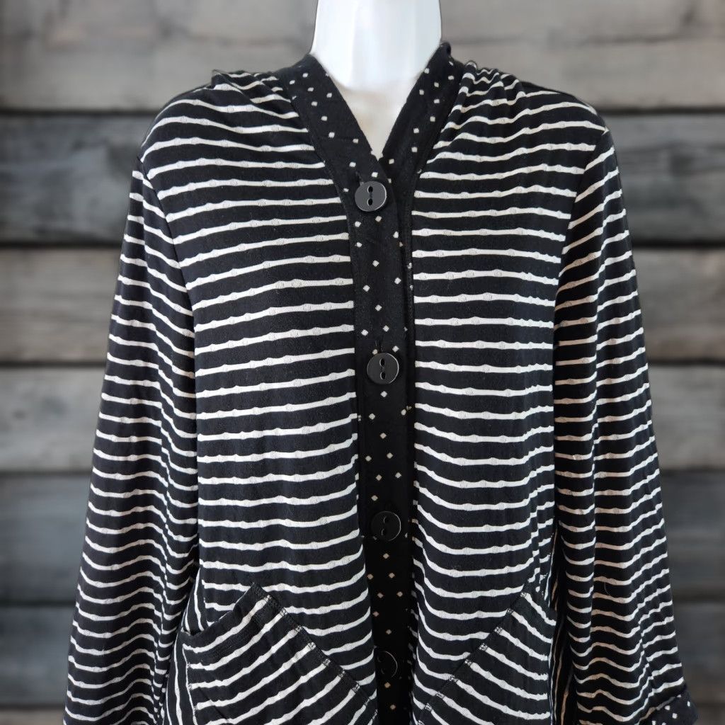 Habitat Habitat Hoodie Jacket Womens M Black Stripe Cotton Crew? Size M / US 6-8 / IT 42-44 - 1 Thumbnail