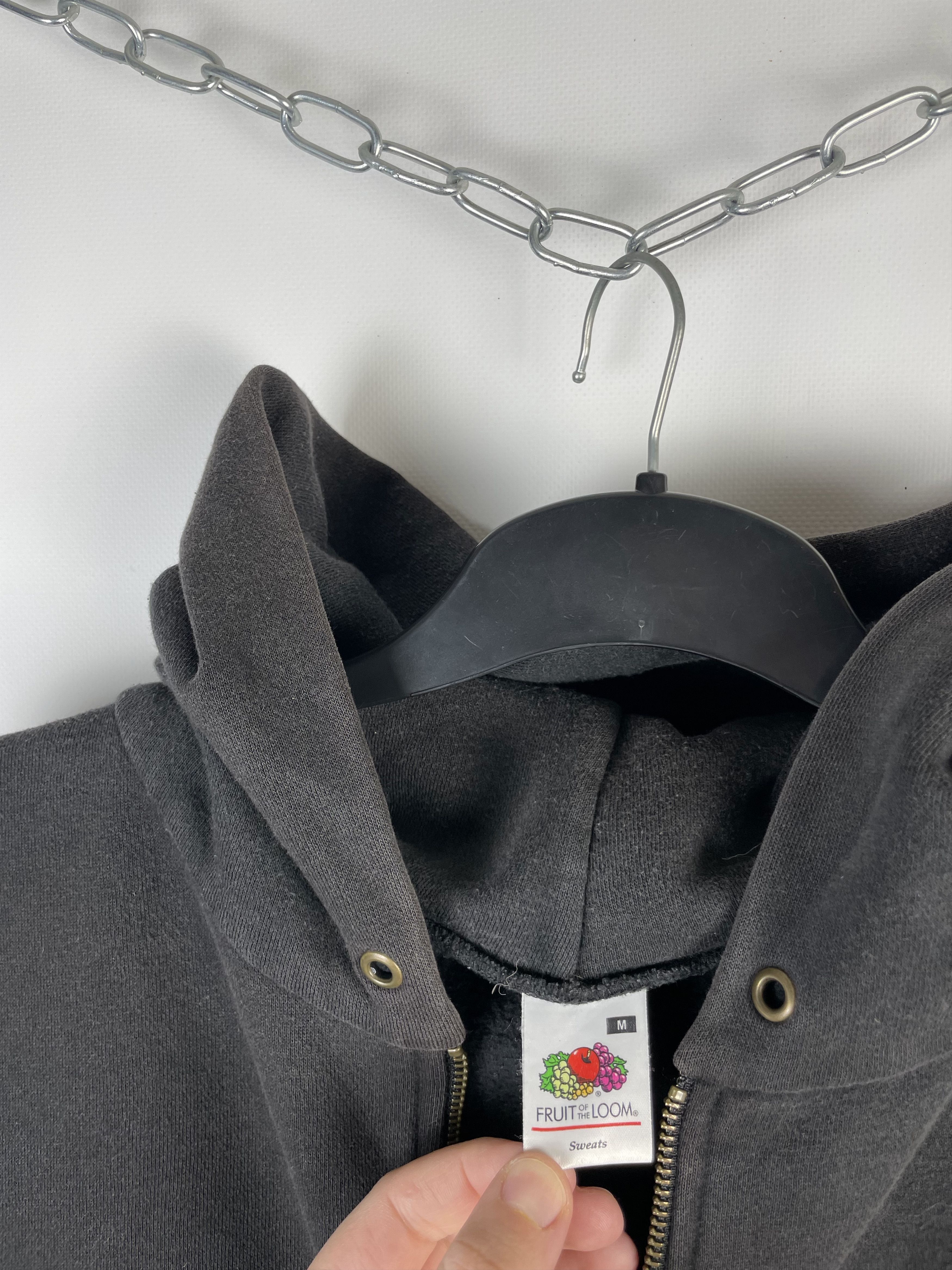 Fruit Of The Loom Vintage 90s Blank Black Zip Hoodie Size US M / EU 48-50 / 2 - 4 Thumbnail