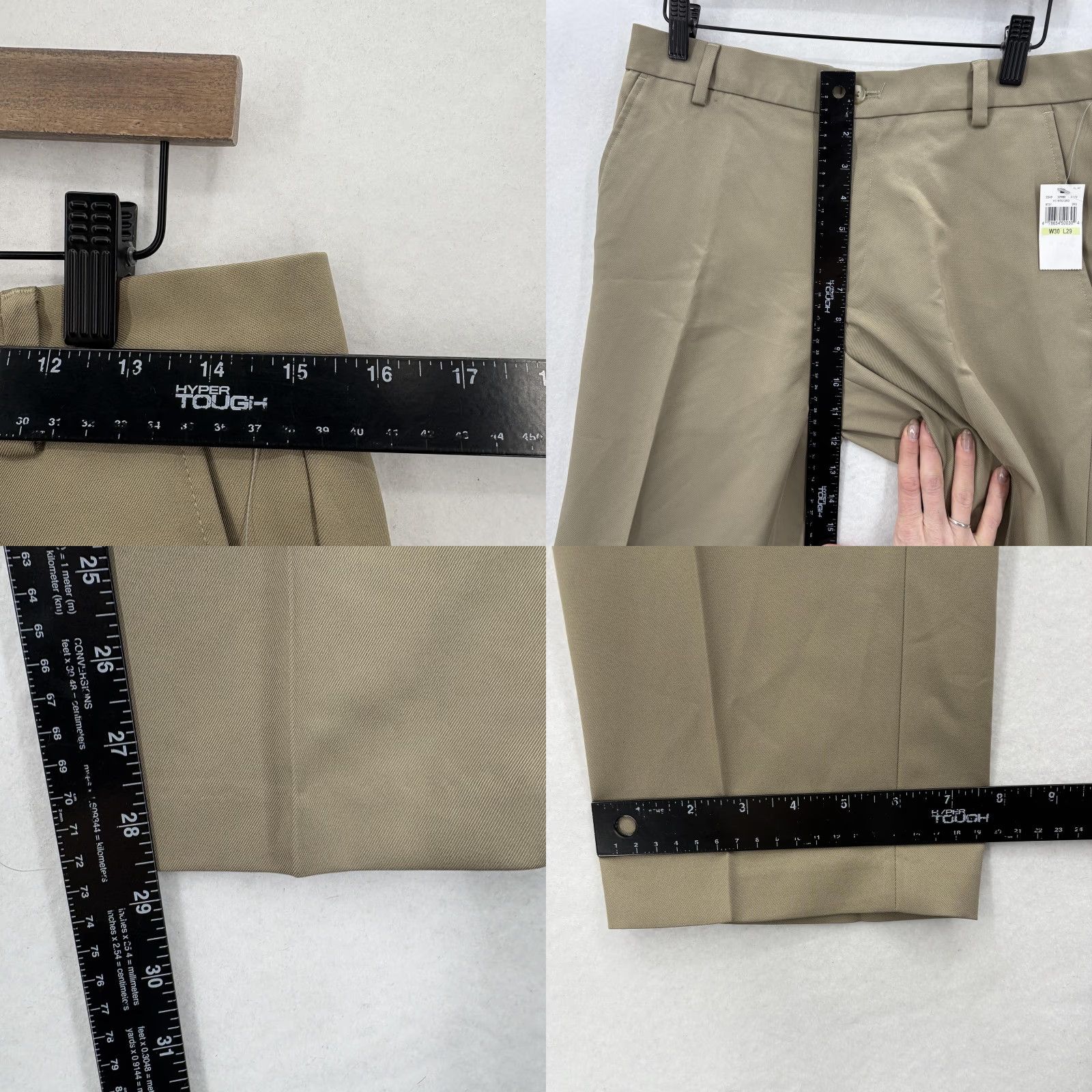 Van Heusen Van Heusen Traveler Dress Pants Mens 30x29 Beige Straight Fit Non Iron Workwear Size US 30 / EU 46 - 8 Thumbnail