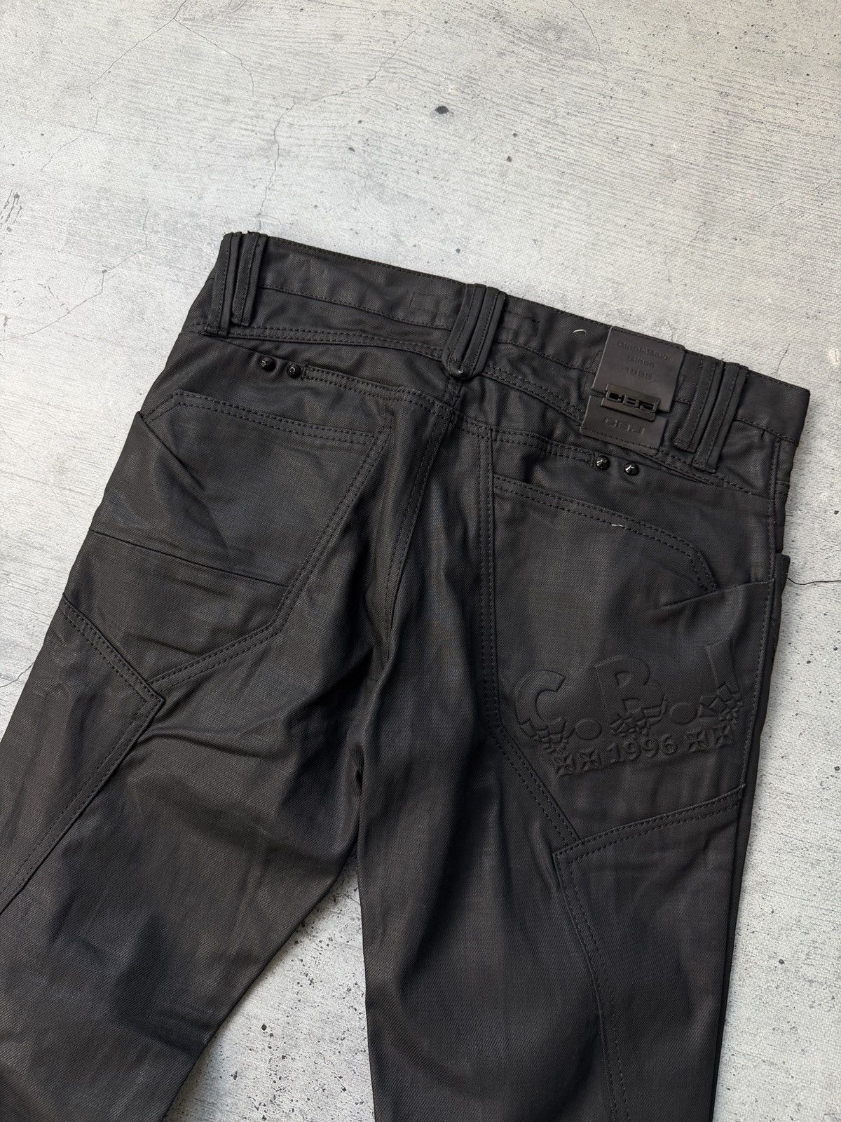 Japanese Brand Cipo & Baxx Jeans Dripp Waxed Embroidered Logo Ed Hardy Size US 31 - 4 Thumbnail