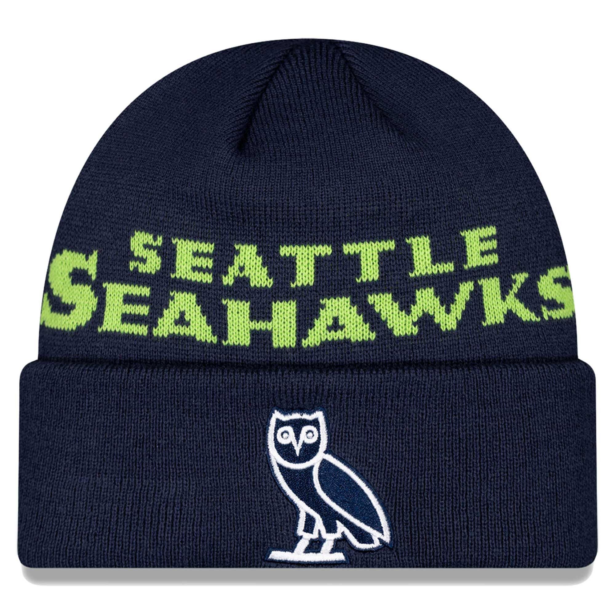 October's Very Own Octobers Very Own OVO NFL SEATTLE SEAHAWKS NEW ERA BEANIE Size ONE SIZE - 3 Thumbnail