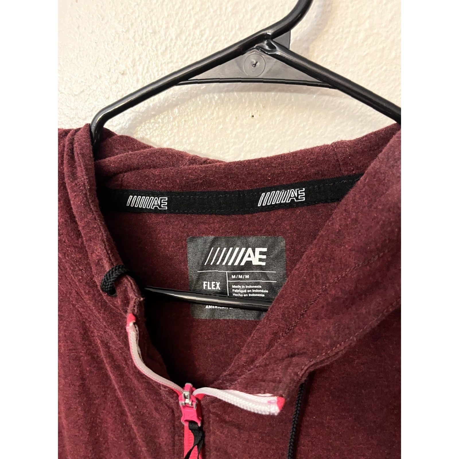 American Eagle Outfitters American Eagle Hoodie Mens Medium AE Active Full Zip Maroon Red Size US M / EU 48-50 / 2 - 2 Thumbnail