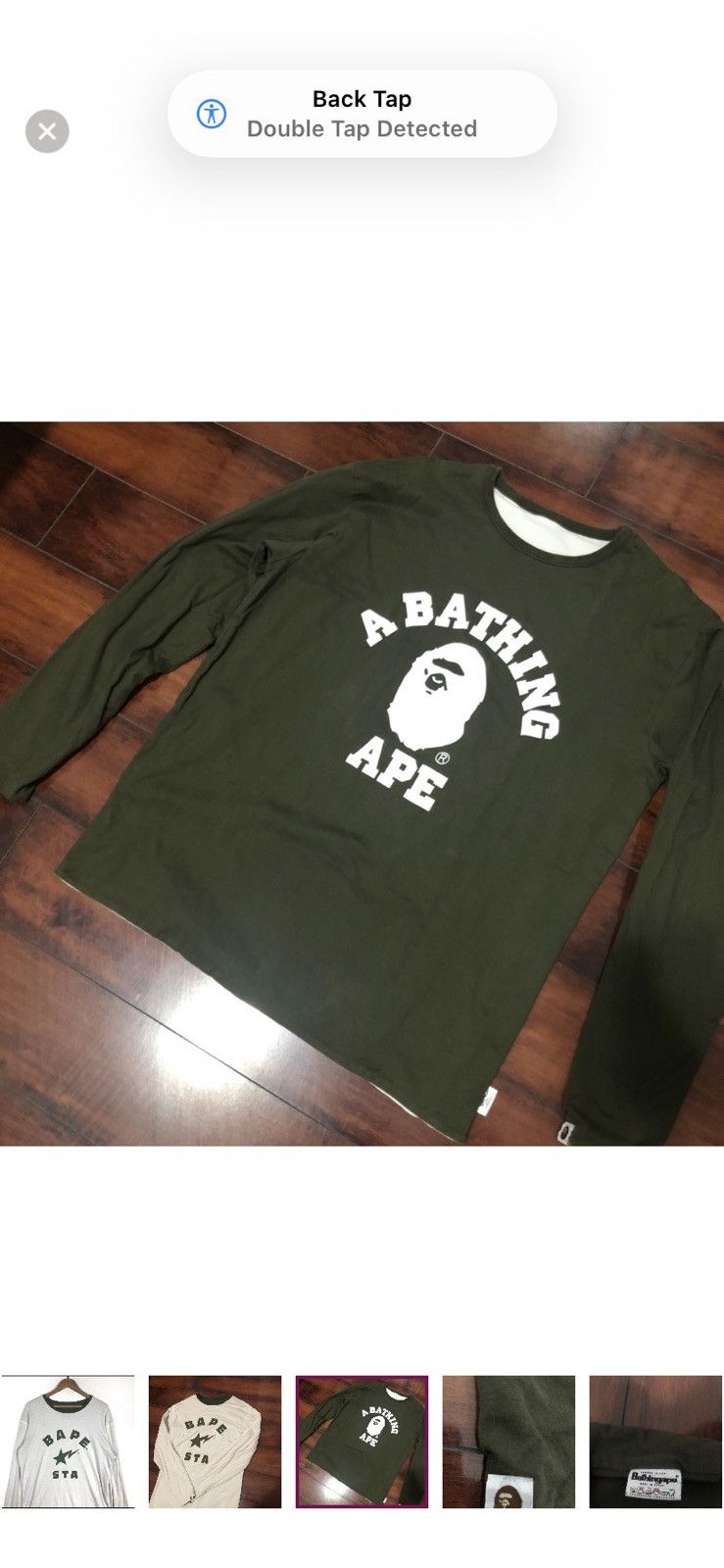 Bape 2003 Vintage Bape Sta / College Reversible Long Sleeve Tee Size US XL / EU 56 / 4 - 5 Thumbnail