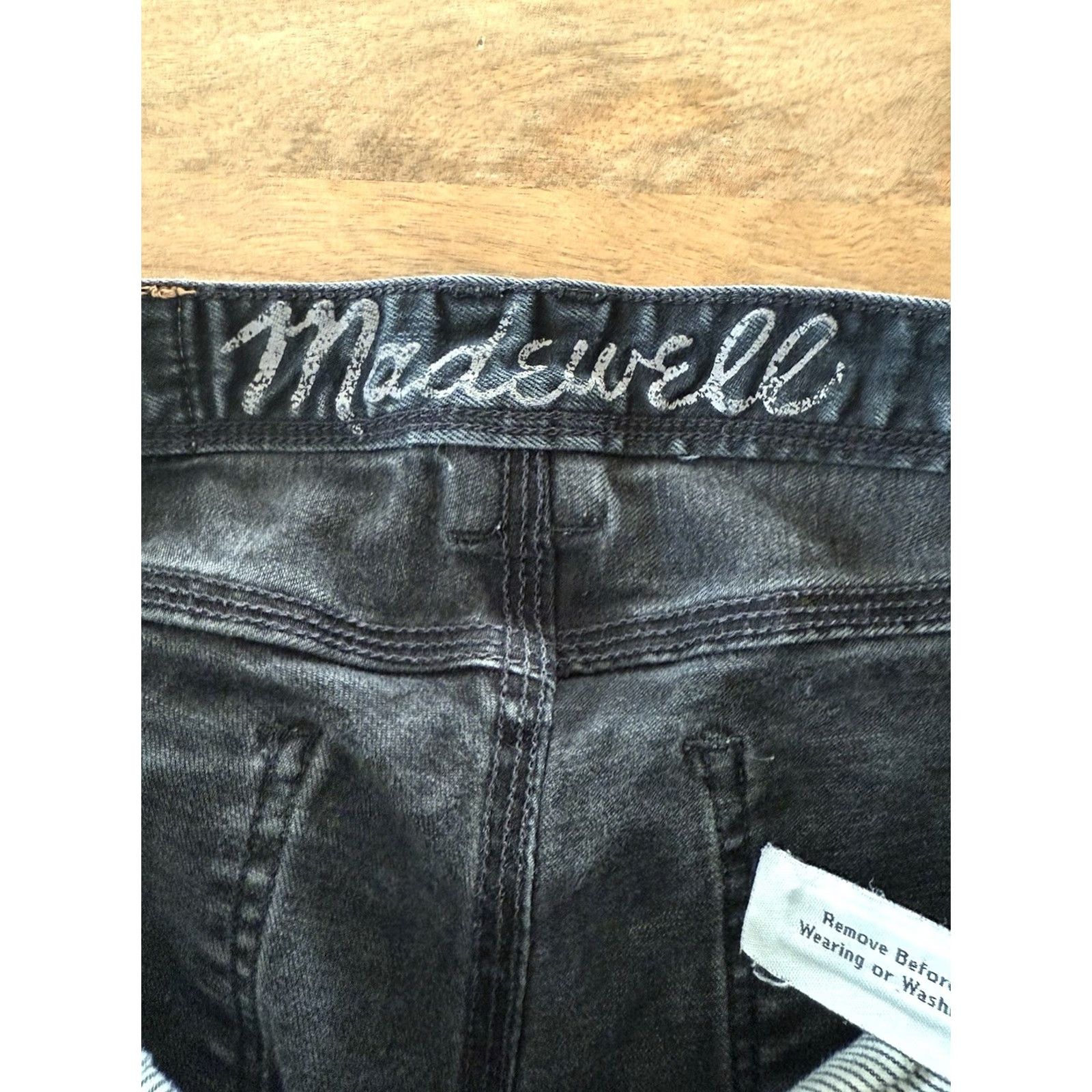 Madewell VINTAGE Madewell Rail Straight Jeans Women’s 25 Slim Black Denim 28x26 5-Pocket Logo Punk Rock 28 in Waist Women Size 42" / US 20 - 3 Thumbnail