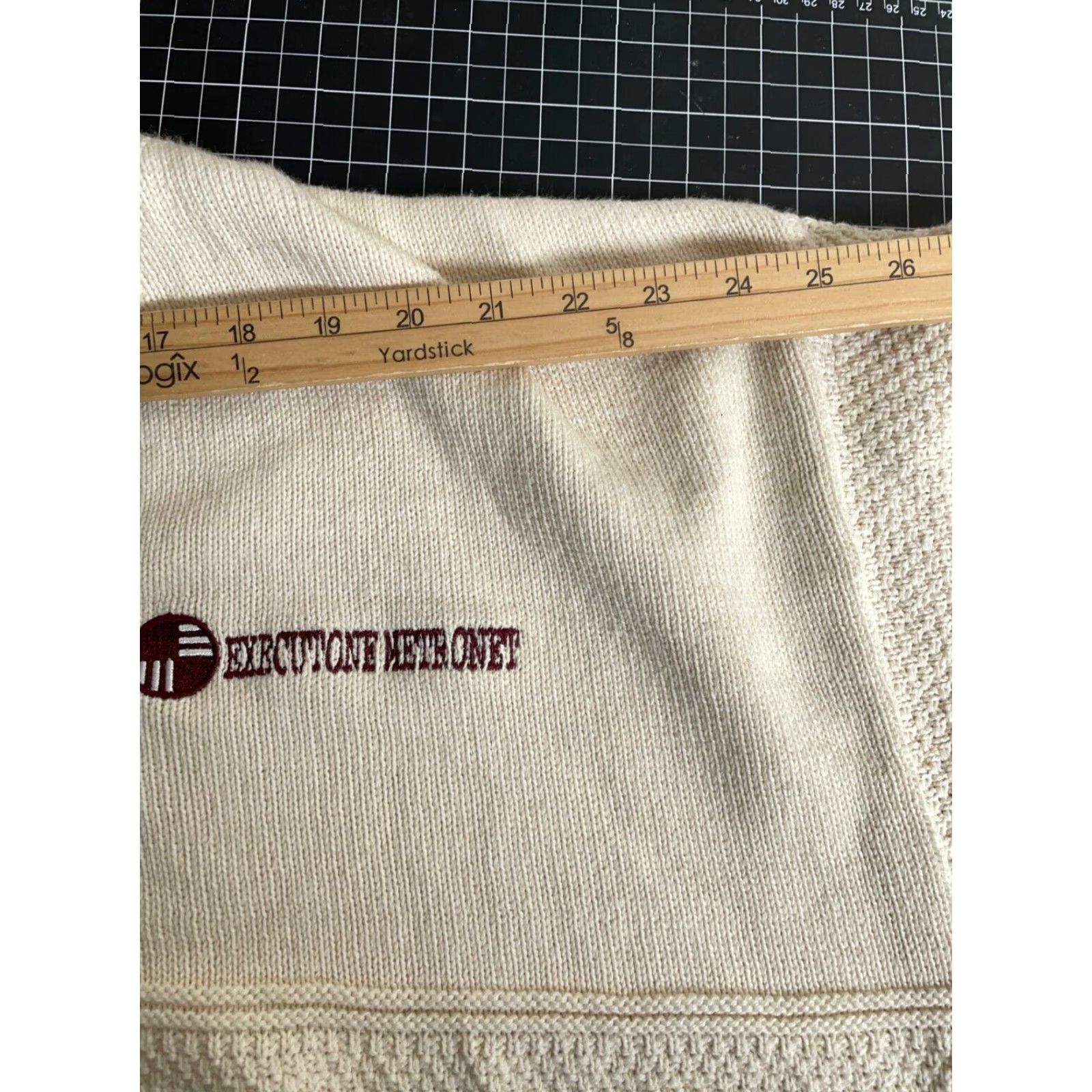 Vintage VINTAGE McBriar V-Neck Sweater Shirt Adult XL Ivory Cotton Knit Embroidered USA Made 80s 90s Mens Size US XL / EU 56 / 4 - 7 Thumbnail