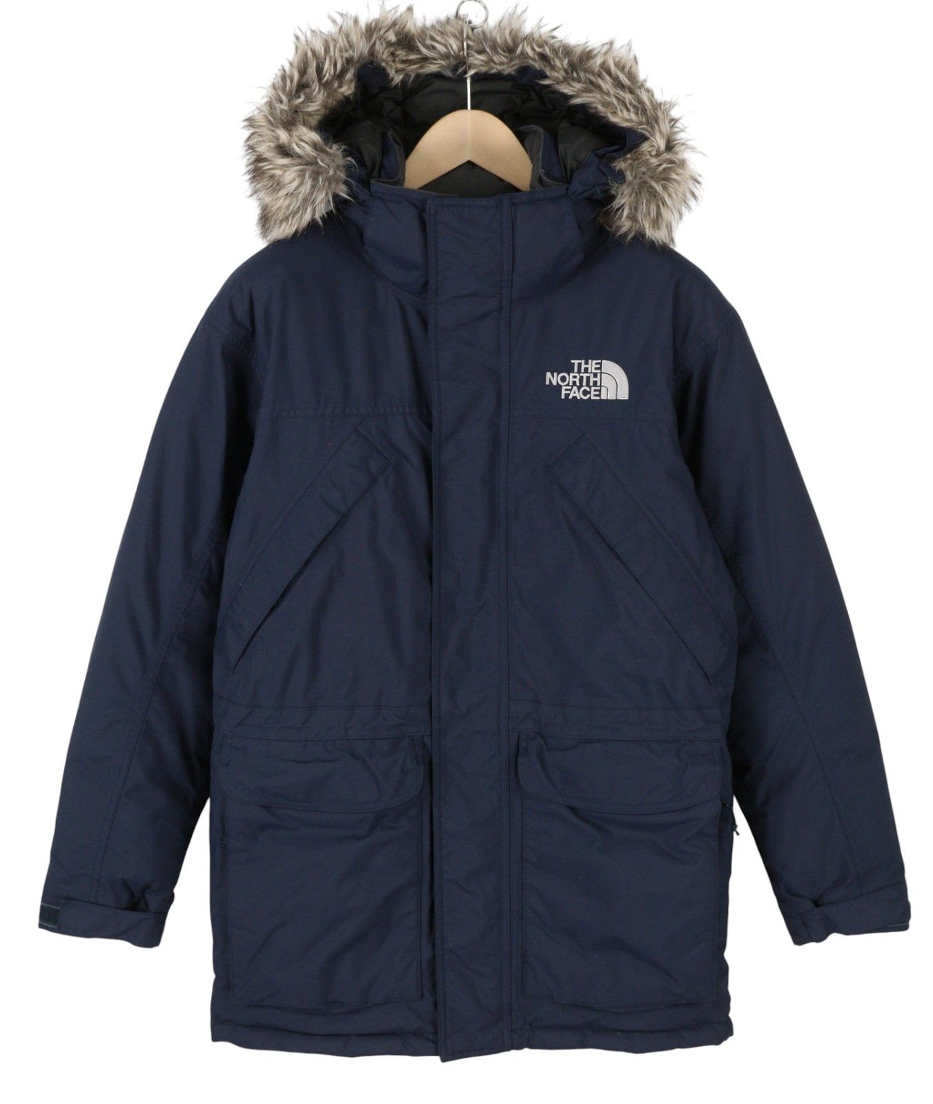 The North Face XS Dark Blue 550 Down Hood Full Zip Parka 86876 Size US XS / EU 42 / 0 - 2 Thumbnail