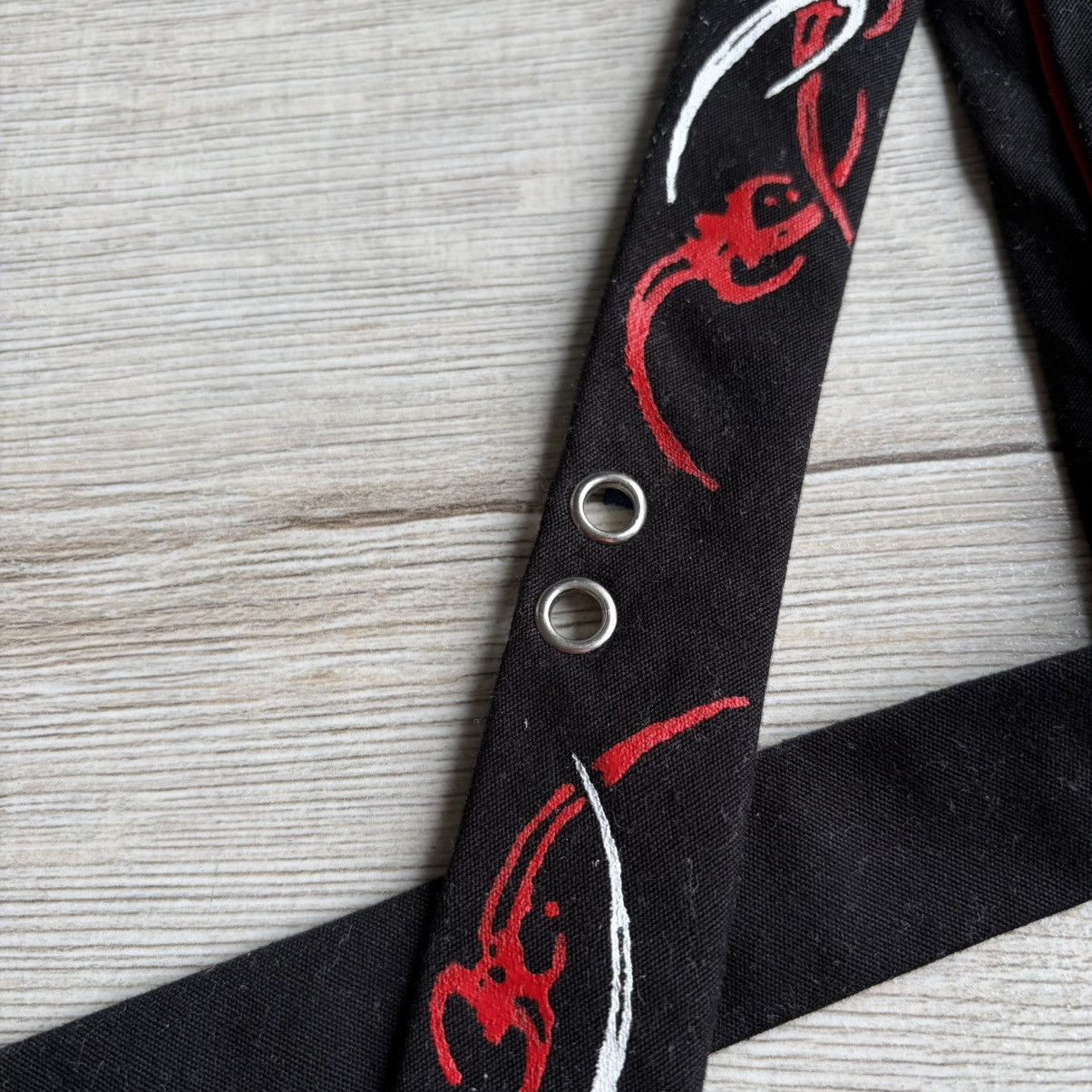 Tribal Streetwear Cybersigilism Tiny Custom Tie Handpainted Affliction Tribal Size ONE SIZE - 5 Thumbnail