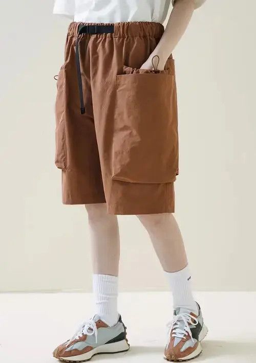 Japanese Brand 21SS Indigo Union Japan Brown Big Pockets Relaxed Fit Shorts Size US 32 / EU 48 - 4 Thumbnail