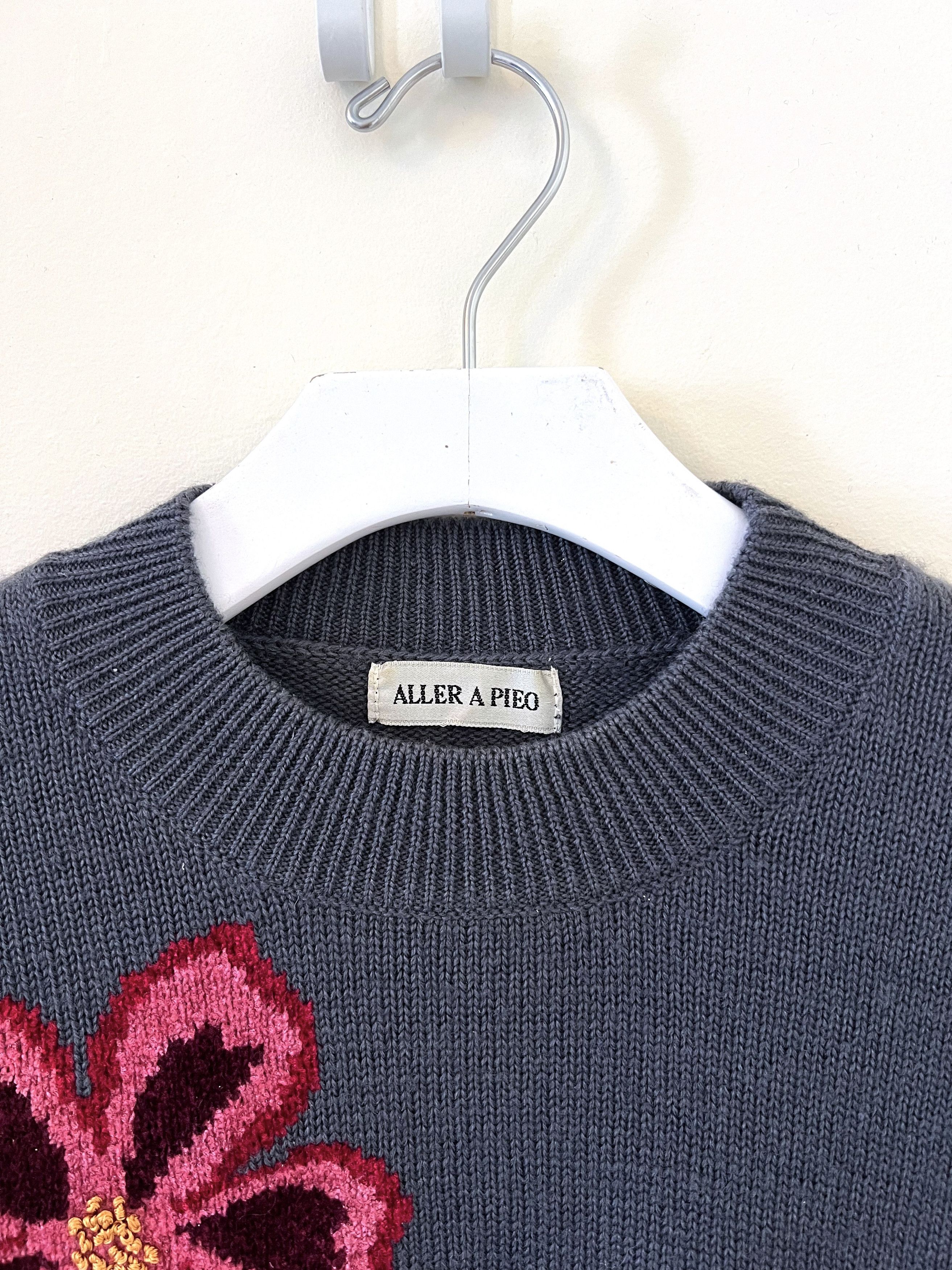 Vintage Intarsia Flower Sweater Size M / US 6-8 / IT 42-44 - 4 Thumbnail