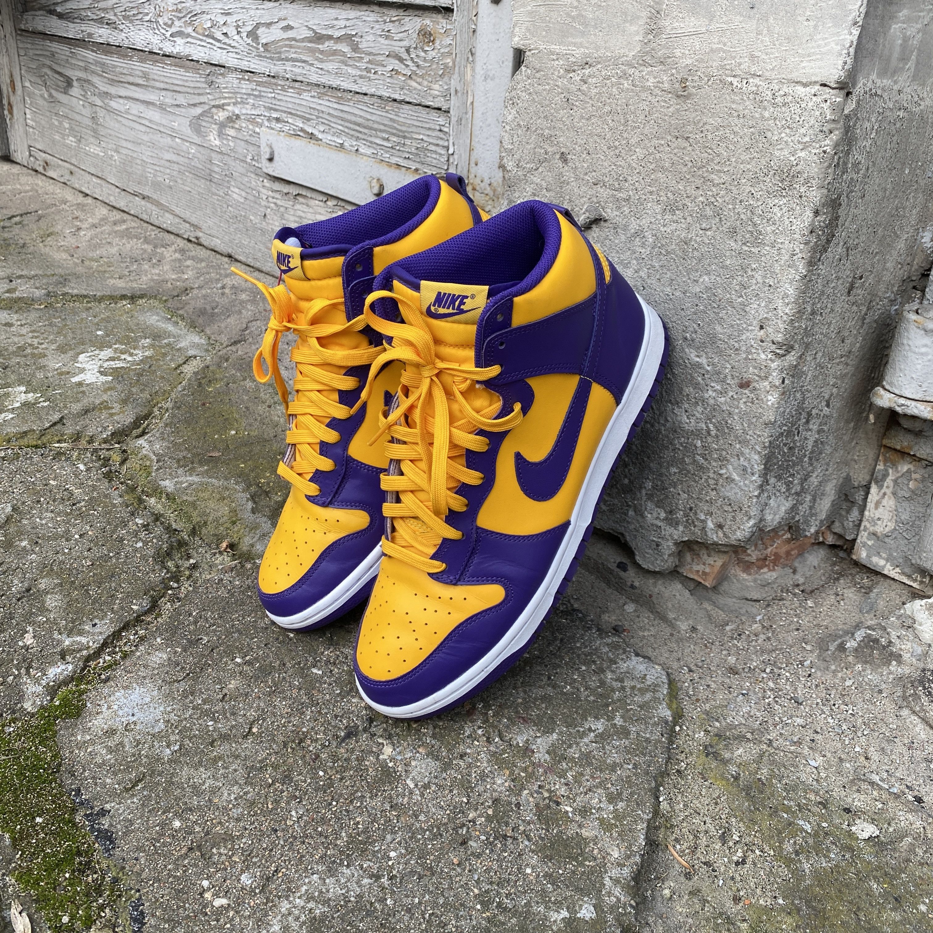 Nike Dunk High LA Lakers yellow purple us 10
