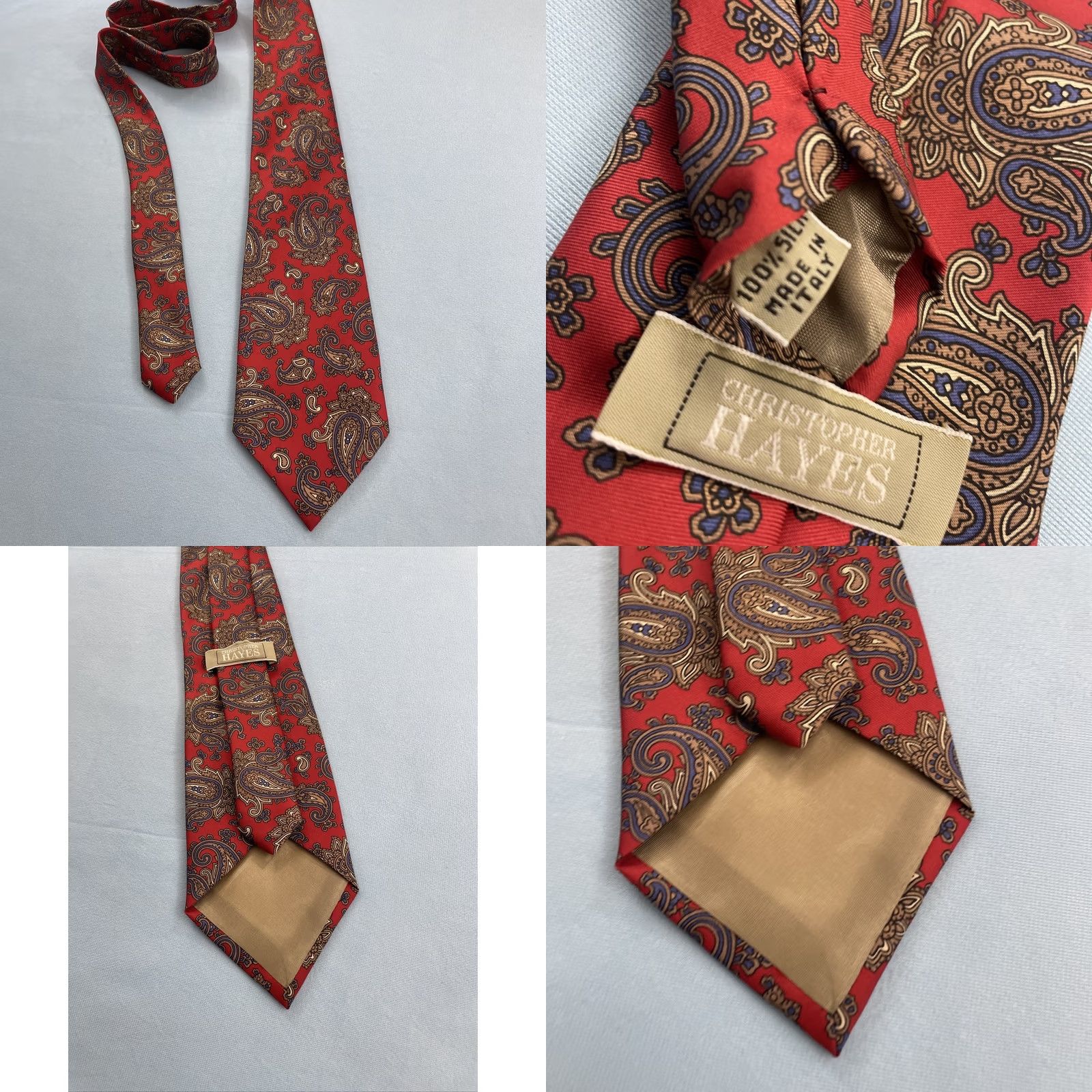 Vintage VINTAGE Christopher Hayes Tie Main Selling Point Paisley Silk Italy Red Blue White Classic 4x59 Mens NeckTie 1980s 1990s Western# Size ONE SIZE - 10 Thumbnail