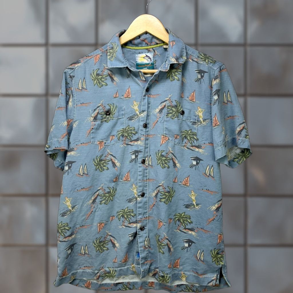 Tommy Bahama VINTAGE Tommy Bahama Silk Short Sleeve Button-Up Island Modern Fit Small Shirt Mens Size US S / EU 44-46 / 1 - 1 Thumbnail