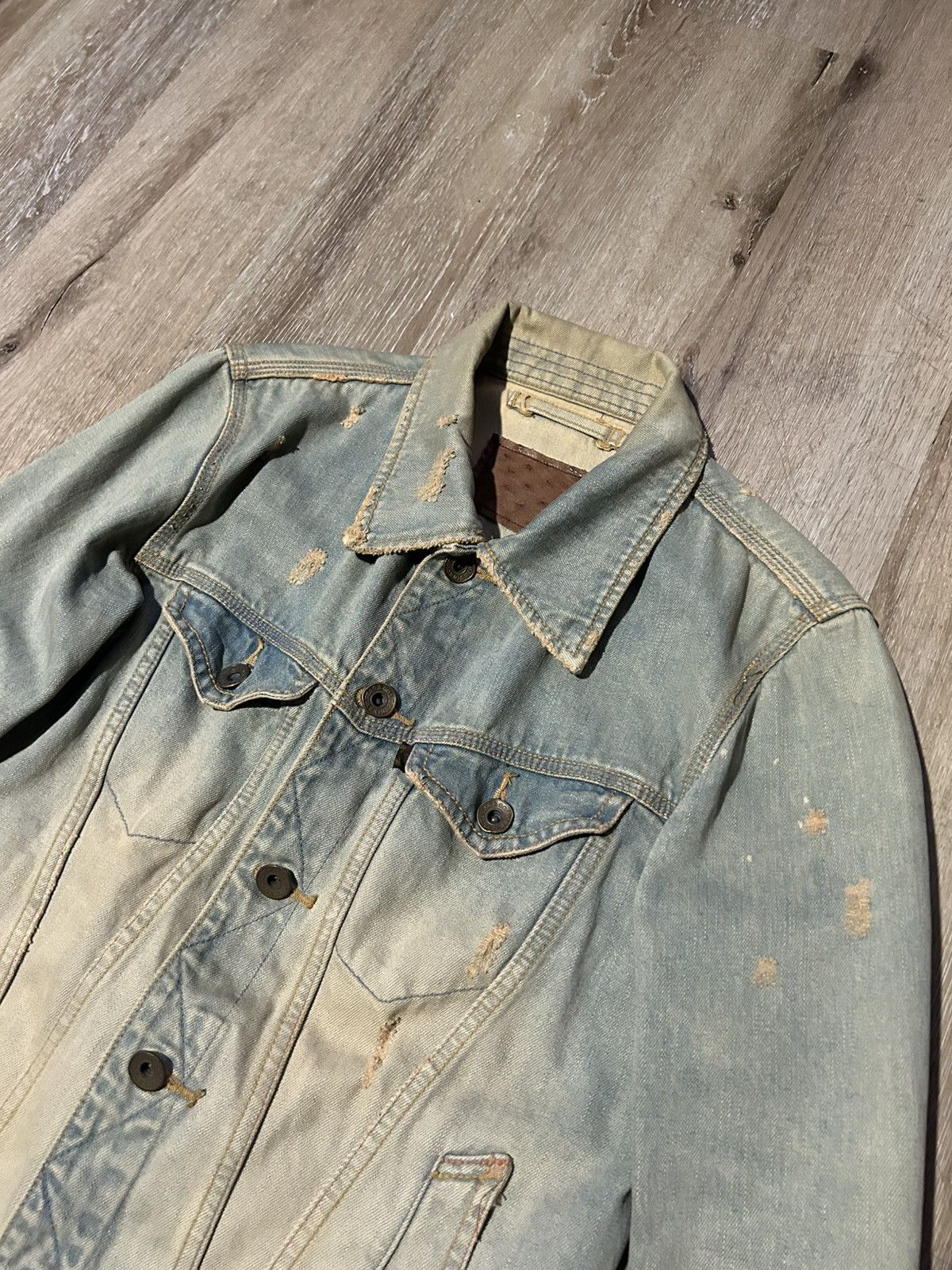 GOA Vintage GOA Mudwash Distressed Selvedge Denim Jacket Size US S / EU 44-46 / 1 - 2 Thumbnail