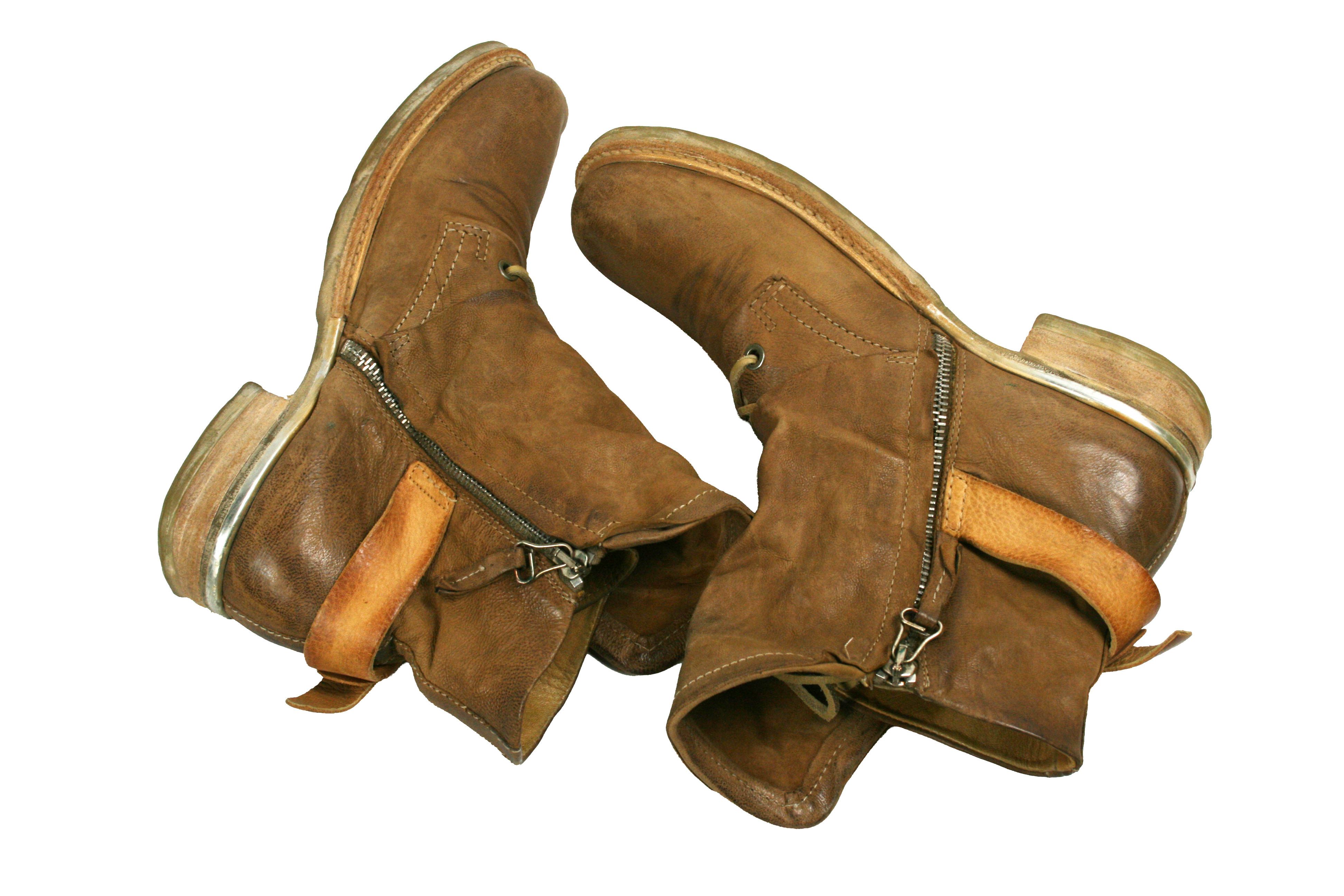 A.S.98 00S Boho Grunge Biker Closed Leather Boots Vintage Size US 9 / IT 39 - 12 Thumbnail