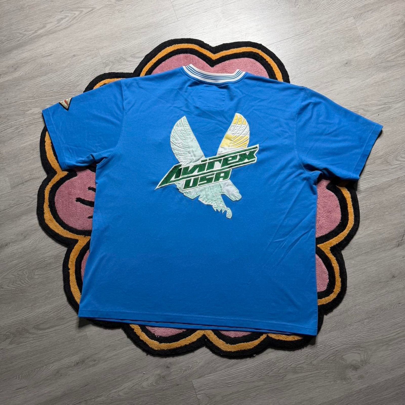 Avirex × Vintage Vintage Y2K Avirex Embroidered Logo S/S Jersey Size 3XL Blue Size US XXL / EU 58 / 5 - 6 Thumbnail