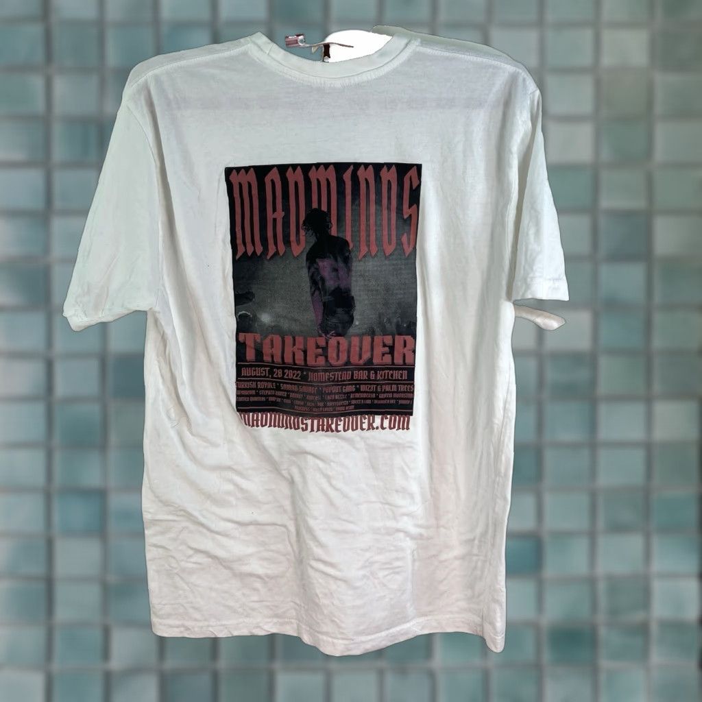 Vintage VINTAGE Mad Minds Takeover Concert NJ 2022 T-Shirt Adult Large White Music Band Graphic Print Men Size US L / EU 52-54 / 3 - 1 Thumbnail