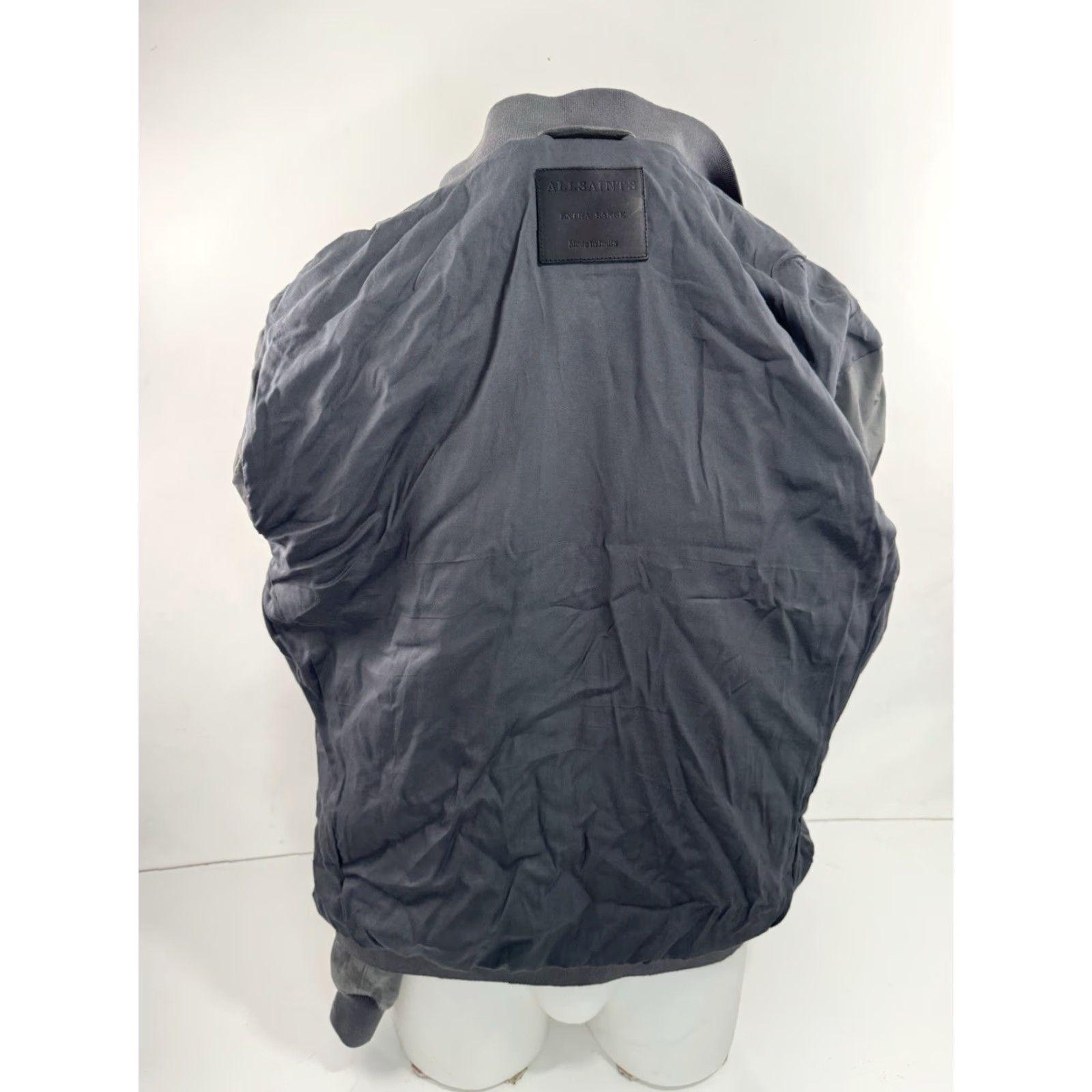 Allsaints ALL SAINTS - SUEDE LEATHER Bomber Jacket Mens XL Gray Full Zip Adults Leather Lining Full Zip 90s? Size US XL / EU 56 / 4 - 4 Thumbnail