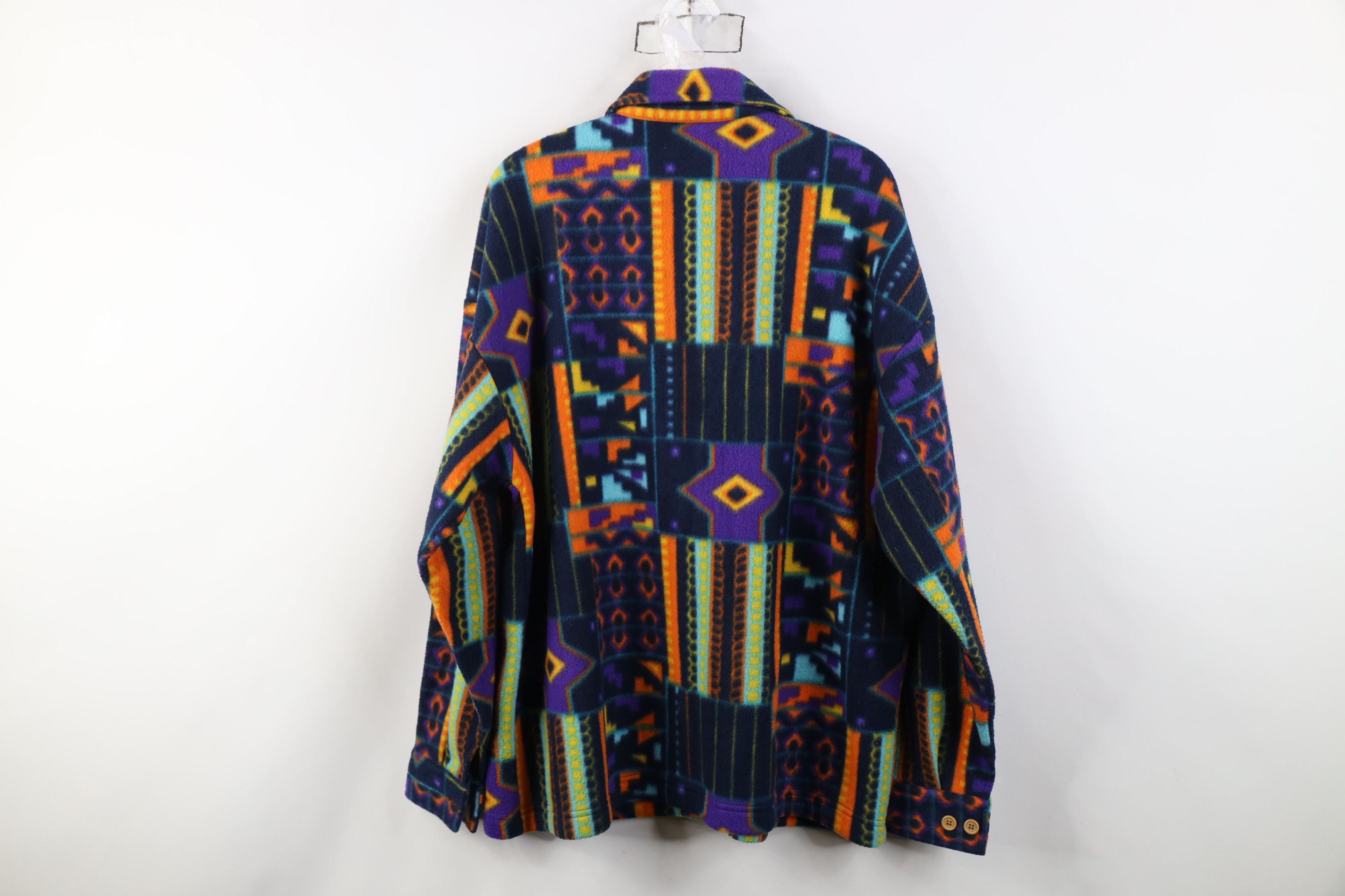 Vintage Vintage 90s Streetwear Southwestern Fleece Shirt Jacket Size M / US 6-8 / IT 42-44 - 11 Thumbnail