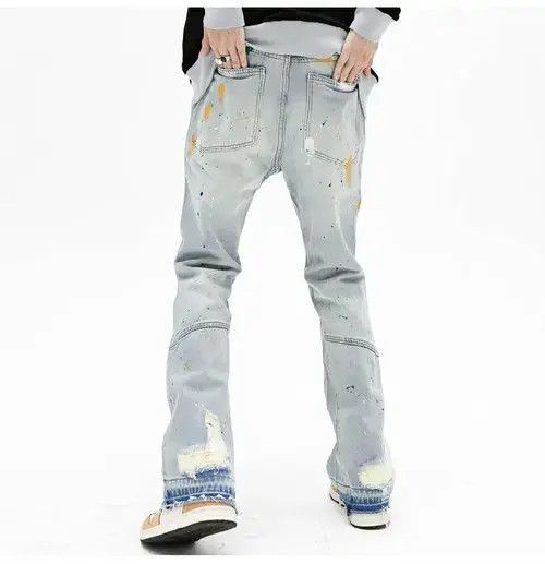 Jean ripped paint fade damaged flared jeans Size US 30 / EU 46 - 8 Thumbnail