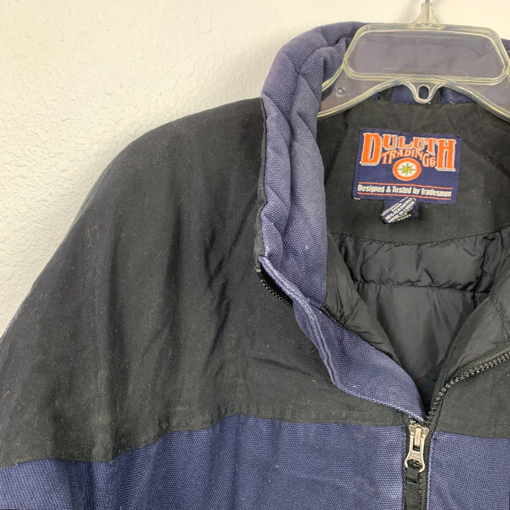 Vintage VINTAGE Duluth Trading Black Blue Canvas Full Zip Work Jacket LT Tall Large Men Jacket Size US L / EU 52-54 / 3 - 2 Thumbnail