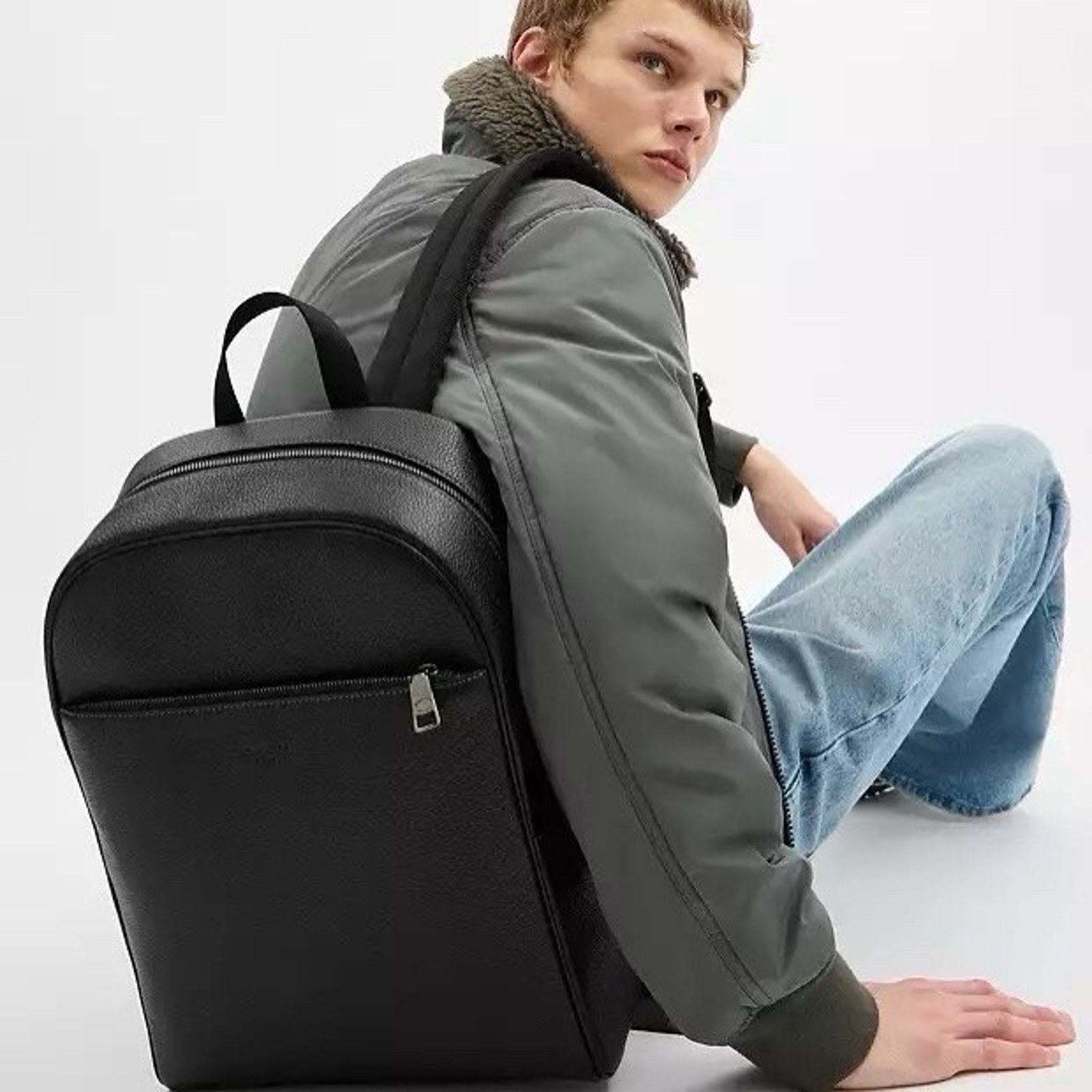 Coach NWT Coach Men's Owen Backpack CAJ66 Leather Gunmetal/Black Size ONE SIZE - 5 Thumbnail