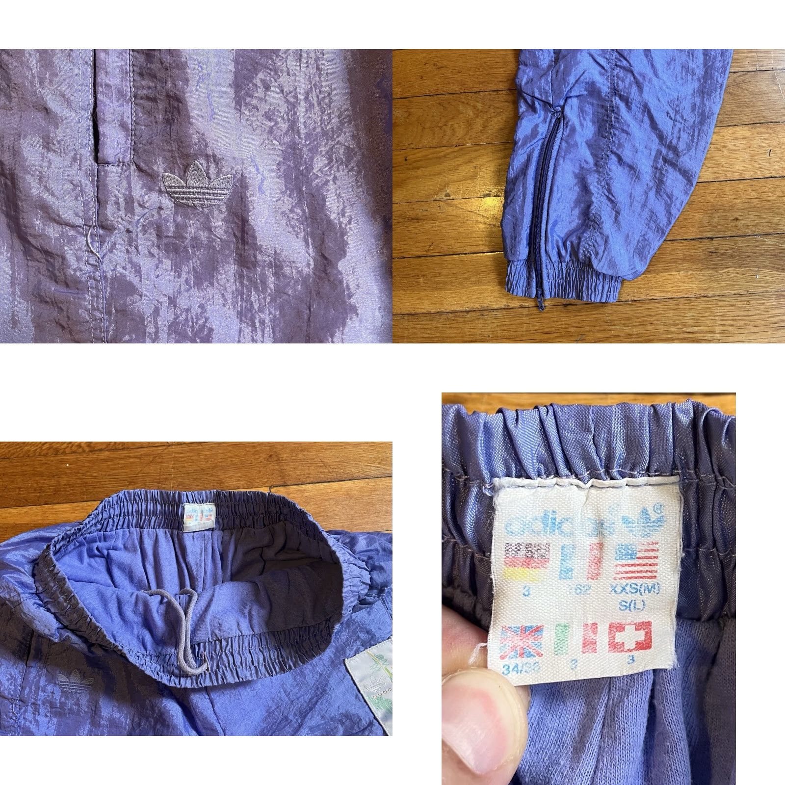 Adidas VINTAGE adidas Track Suit Women’s Small White Lavender Nylon 90s Made in France Size S / US 4 / IT 40 - 10 Thumbnail
