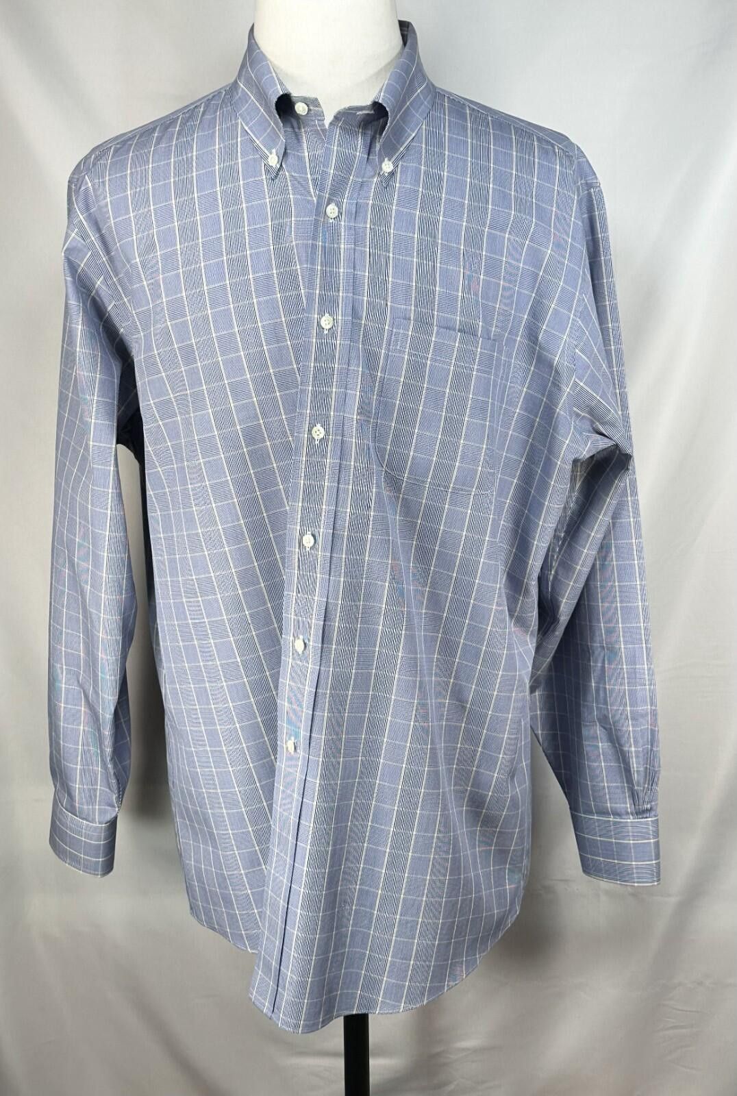 Brooks Brothers Brooks Brothers Non-Iron Cotton Oxford Button Up Blue Men XL Size US XL / EU 56 / 4 - 1 Thumbnail