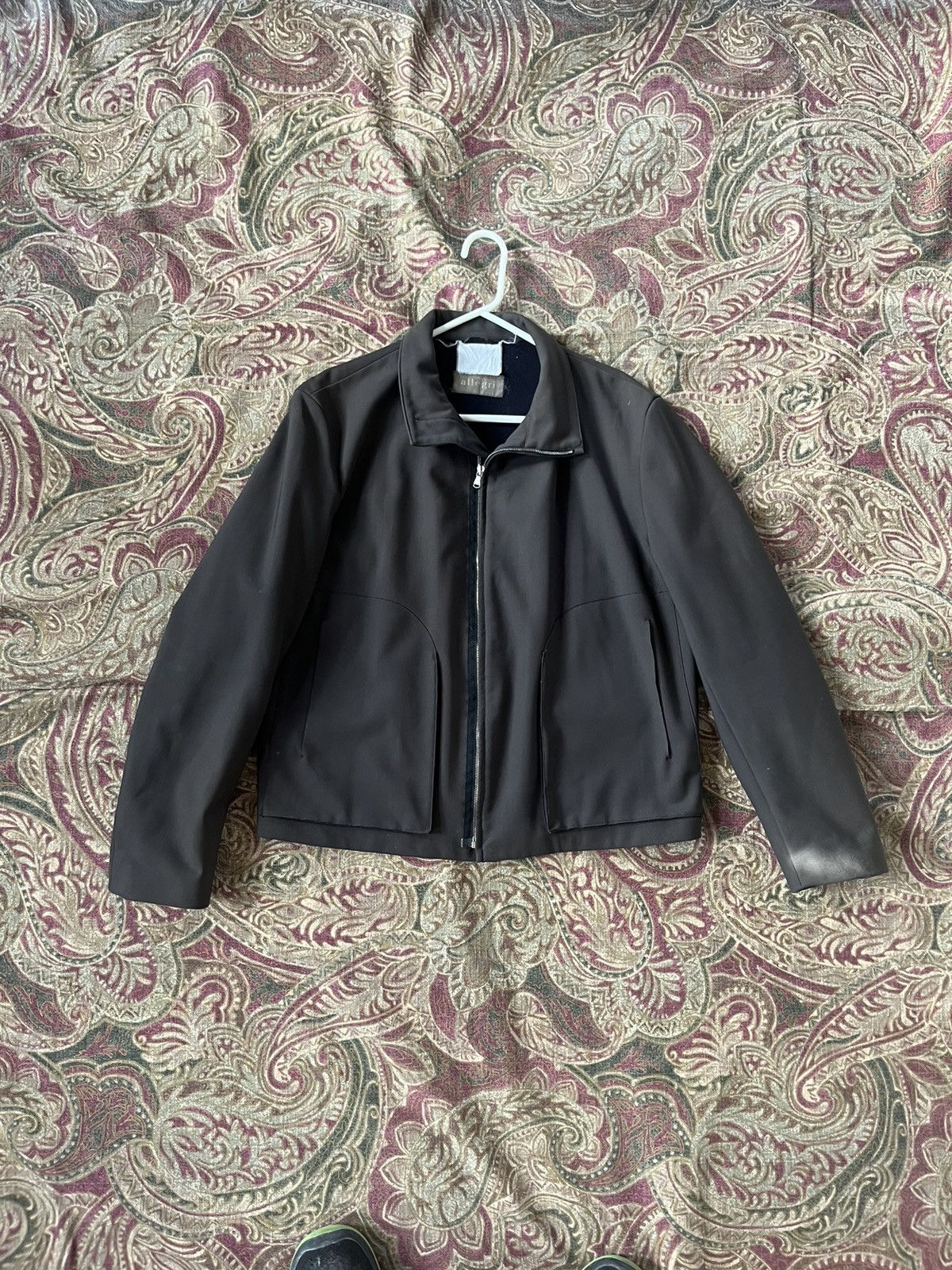 image of Olive Grey Allegri Light Zip Up Jacket in Olive/Grey, Men's (Size Small)