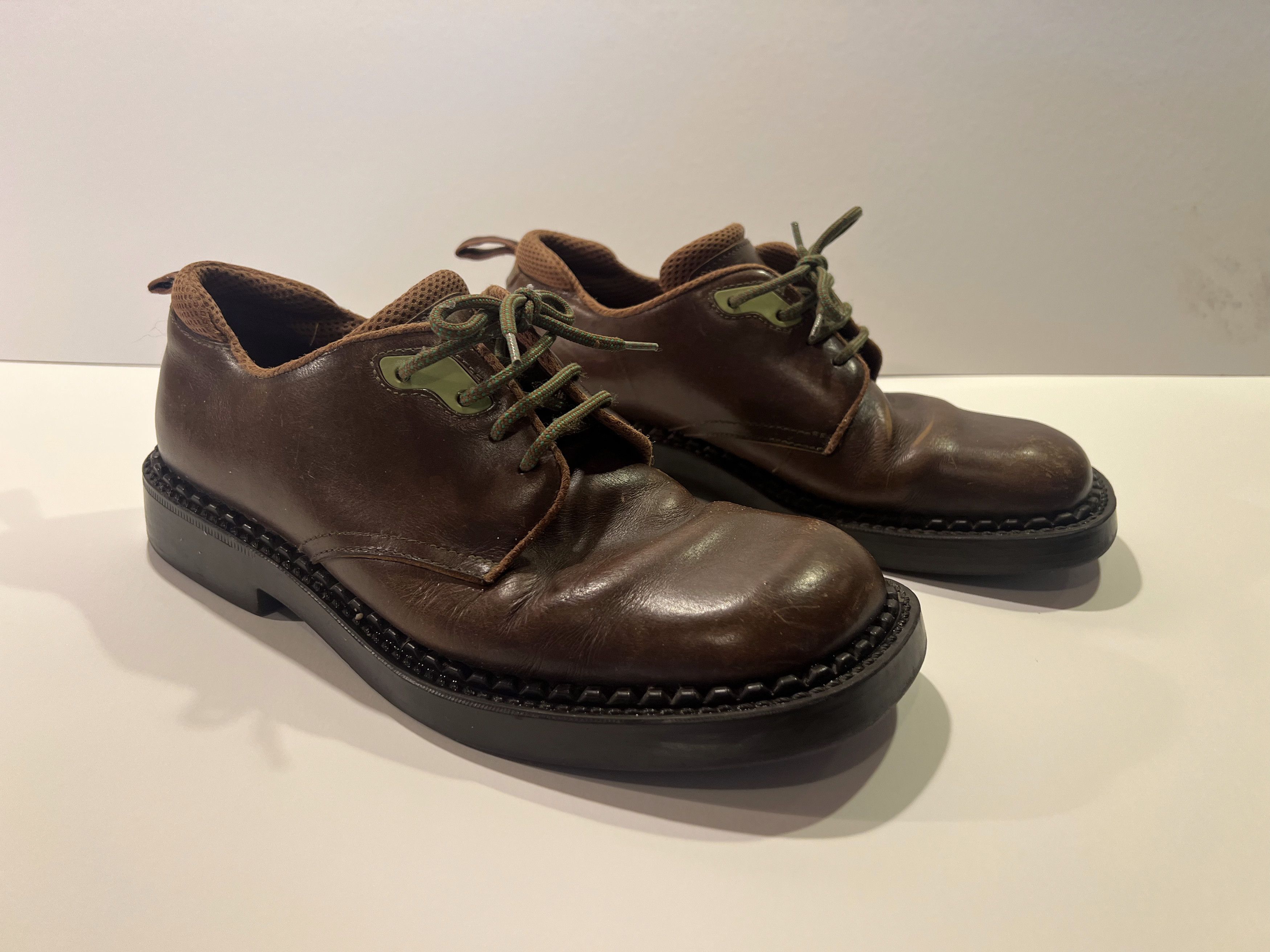 Miu Miu Miu Miu Archival / 1999 Men's Square Toe Laced Derby Shoes Size US 11 / EU 44 - 1 Thumbnail