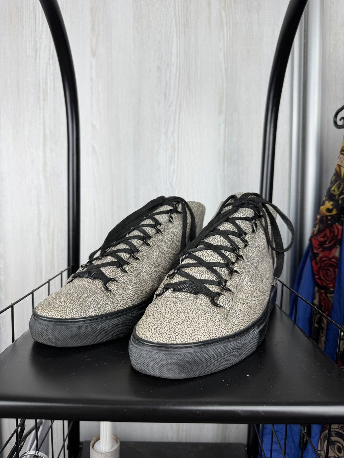 Balenciaga Balenciaga Leather High Arena Stingray Grey Sneakers size 42 Size US 9 / EU 42 - 8 Thumbnail