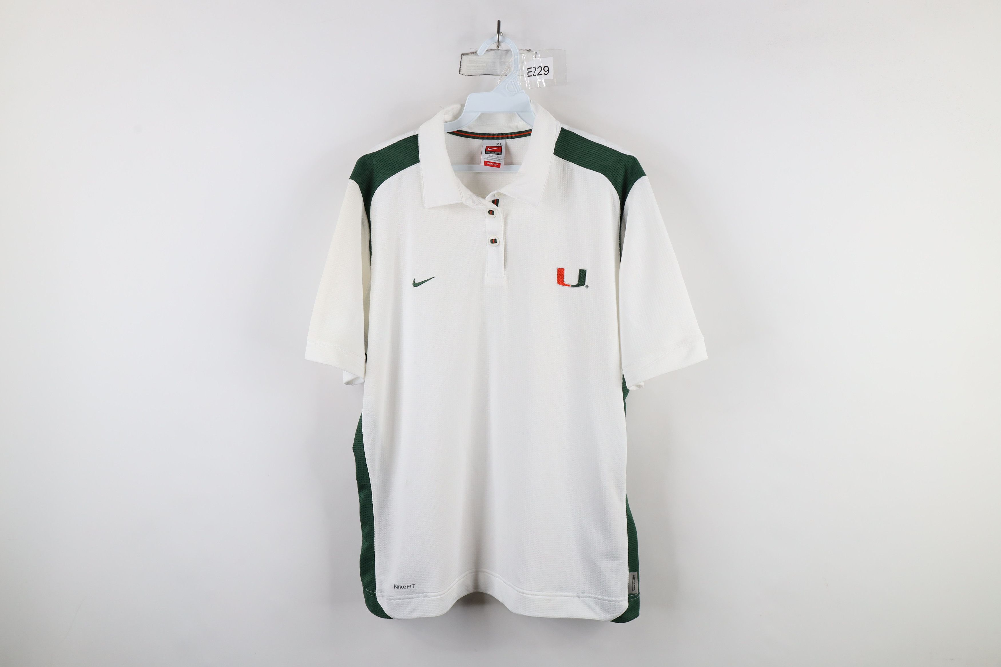 Nike × Vintage Vintage Nike Mini Swoosh University of Miami Hurricanes Polo Size XL / US 12-14 / IT 48-50 - 1 Thumbnail