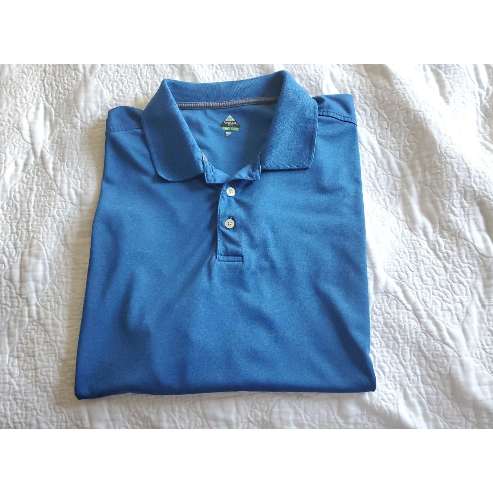 Vintage Bollé Polo Shirt XL Men Short Sleeve Blue 100% Polyester Casual Activewear Travel Workwear Shirt Size US XL / EU 56 / 4 - 2 Thumbnail