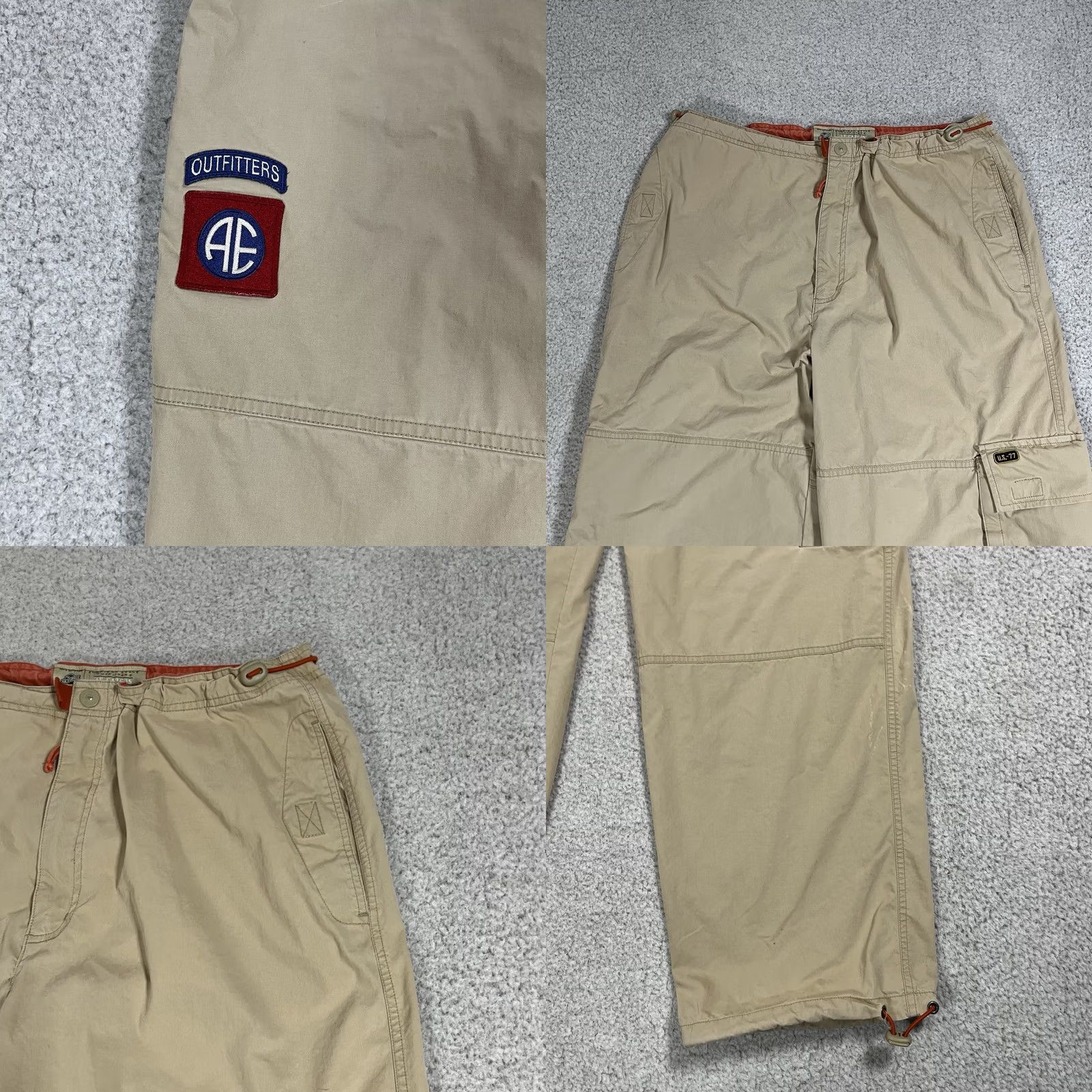 American Eagle Outfitters VINTAGE American Eagle Cargo Pants Men 34x34 Beige Paratrooper Y2K Baggy Utility Cargo Size US 34 / EU 50 - 8 Thumbnail