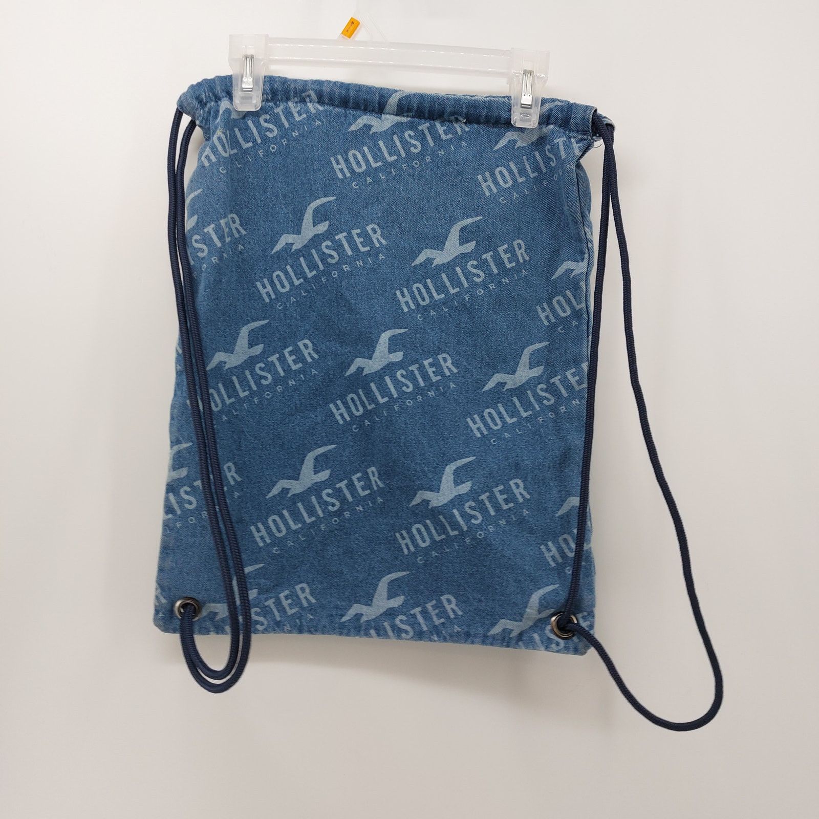 Hollister Hollister Logo Denim Back pack Y2k Style Drawstring Jean Bag Size ONE SIZE - 14 Thumbnail