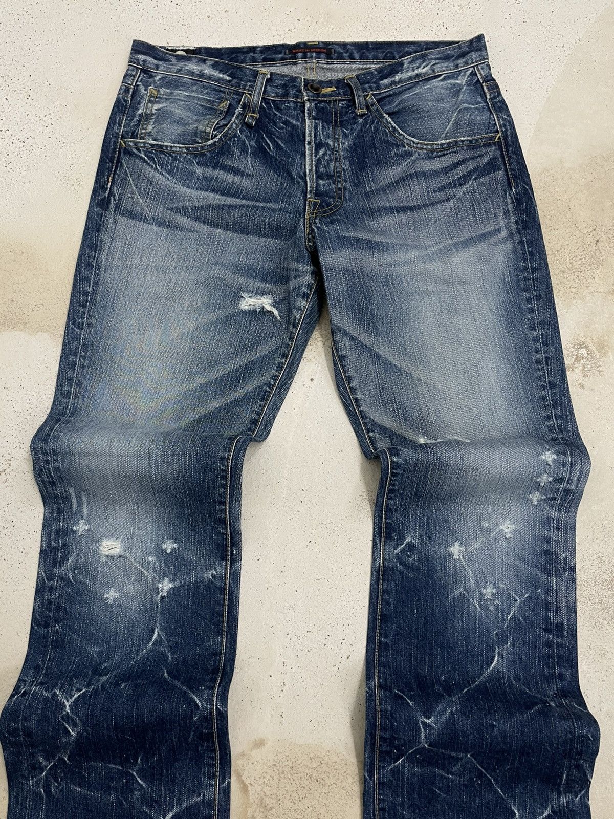 Japanese Brand Vintage Japan Designer 90’s Made Nippon Distressed War Jeans Size US 32 / EU 48 - 5 Thumbnail