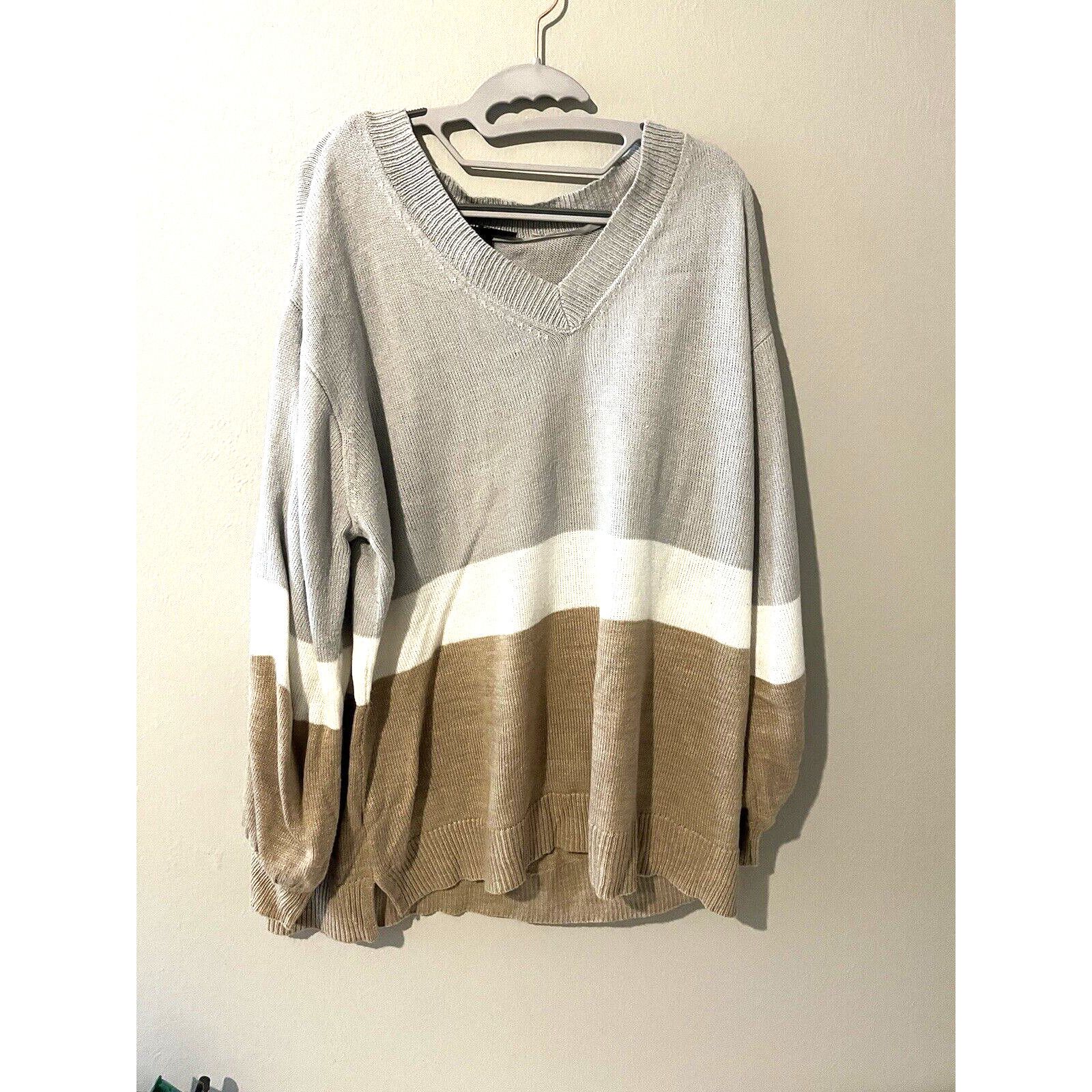 Other Lane Bryant Womens Pullover Sweater large V Neck Cable Knit Size L / US 10 / IT 46 - 1 Thumbnail