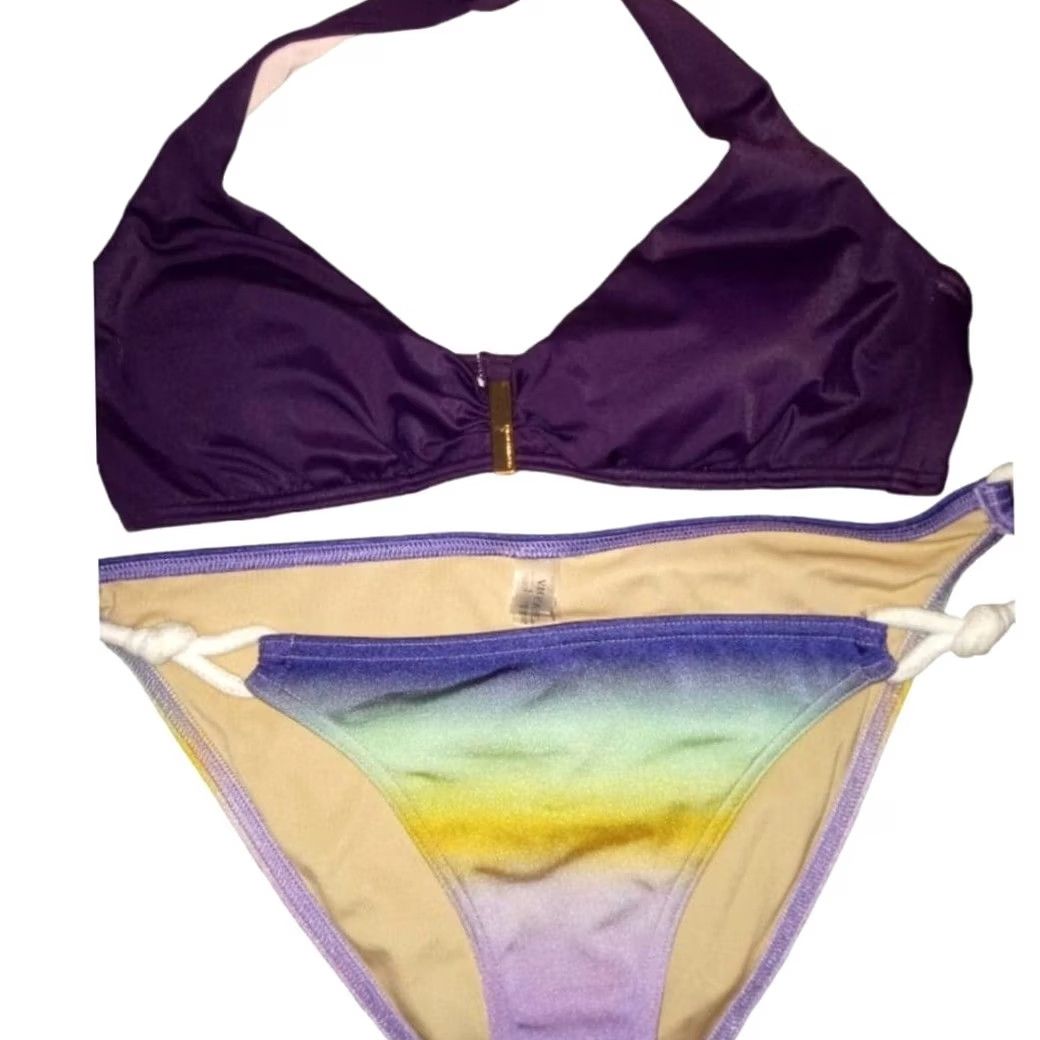 Victoria's Secret Victoria's Secret Swim Bikini Top S Purple Bandeau Halter Women Small Shimmer 34C Size S Purple Mens? Size S / US 4 / IT 40 - 2 Thumbnail