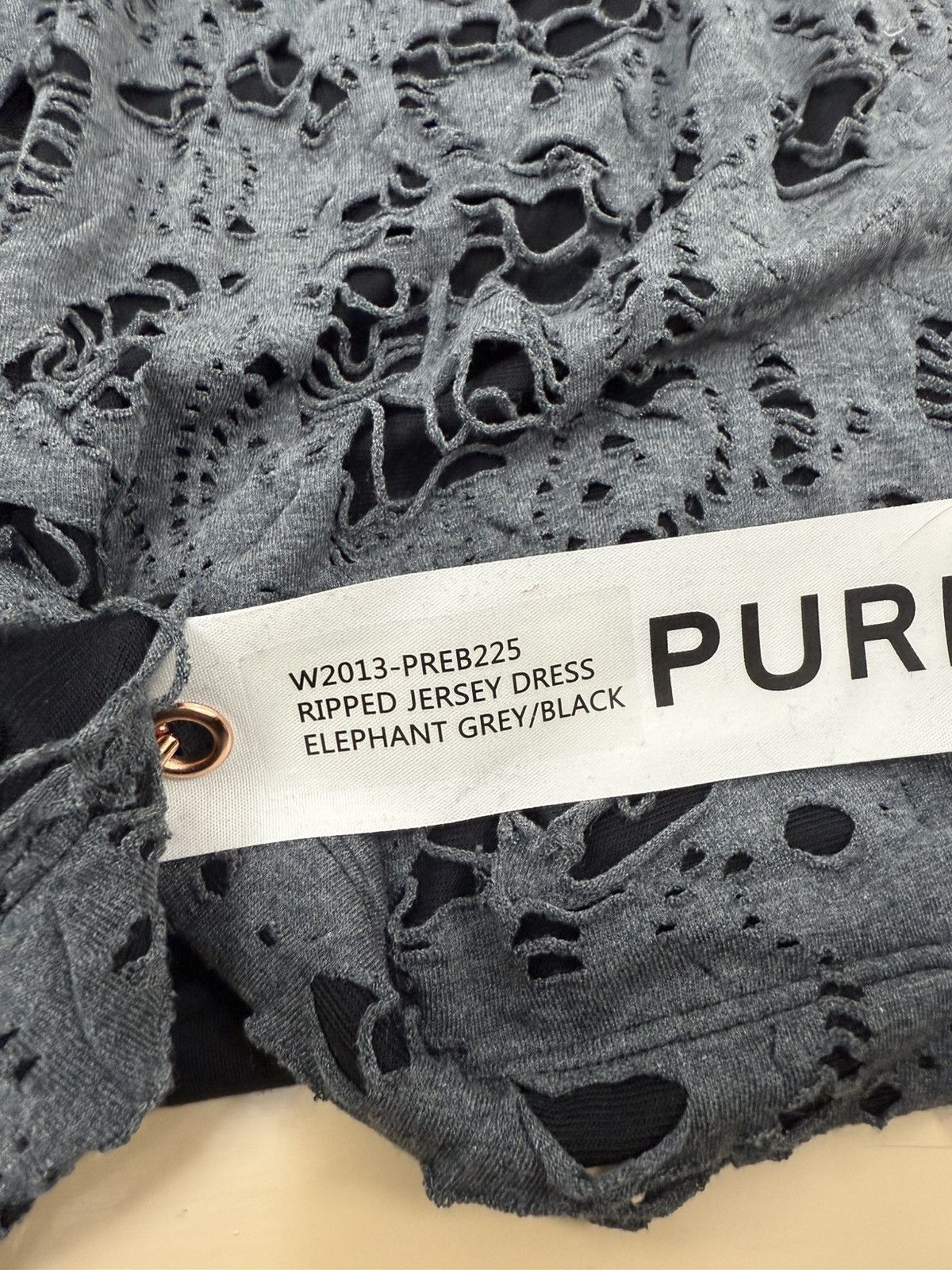 Other Purple Brand Ripped Jersey Dress Gray Size S / US 4 / IT 40 - 2 Thumbnail