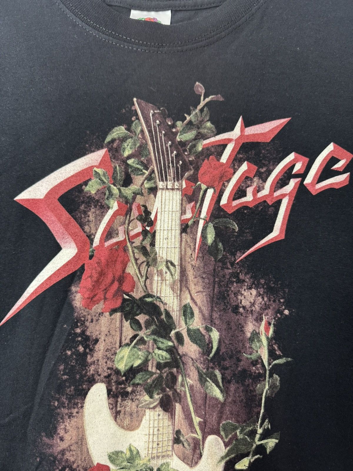 Band Tees Vintage Savatage Guitar and Roses Band Tee Shirt Oversized Size US XXL / EU 58 / 5 - 4 Thumbnail